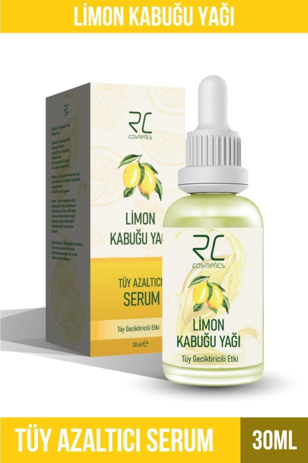 RC COSMETİCS Limon Kabuğu Yağı Tüy Geciktiricili Etki Tüy Azaltıcı Serum 30ml