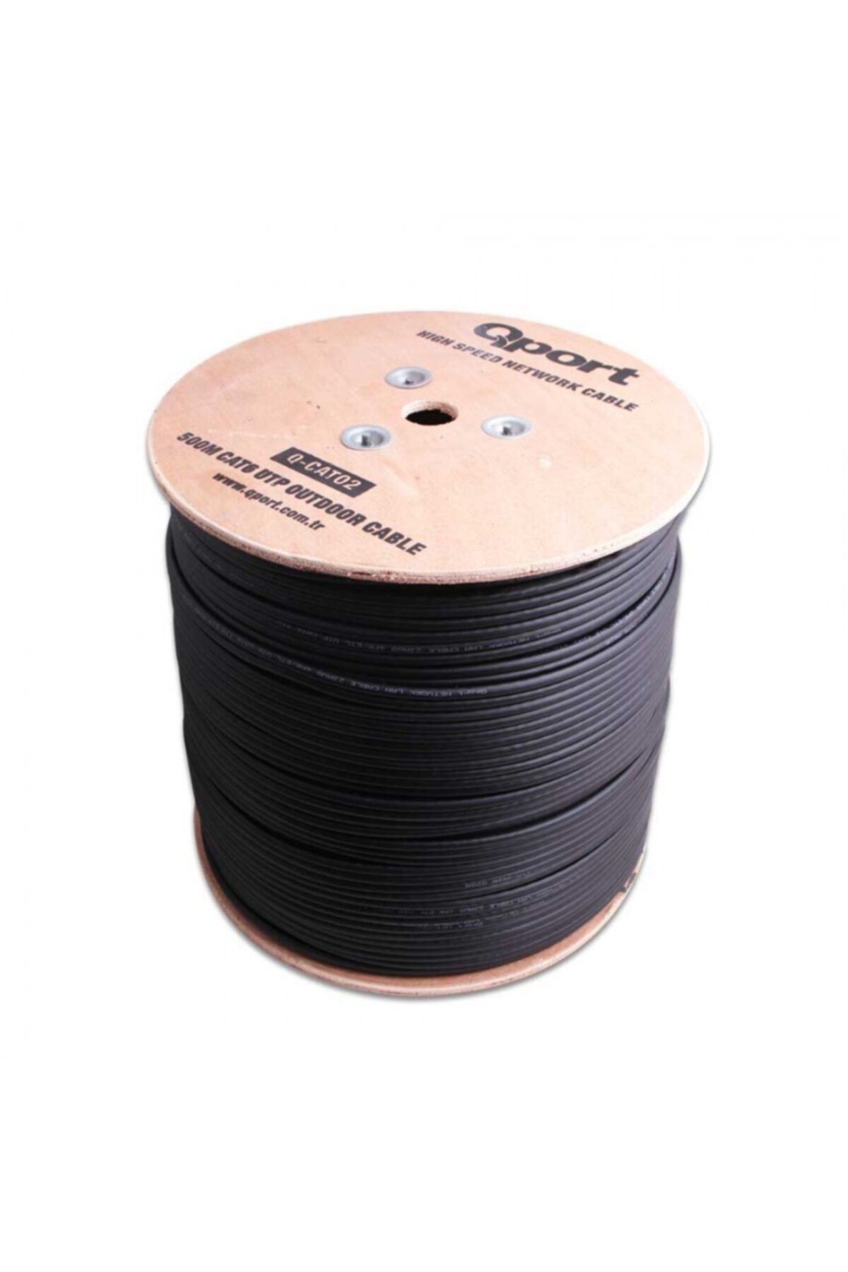 Qport Q-cat02 500mt Utp Cat6 Outdoor Network Kablo Sıyah 23awg 0.58mm