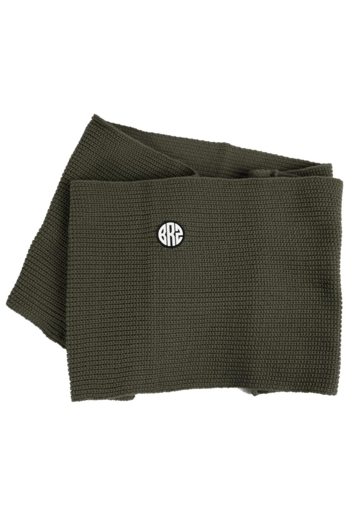 BRZ KIDS Unisex Kalın Örgülü Haki Atkı