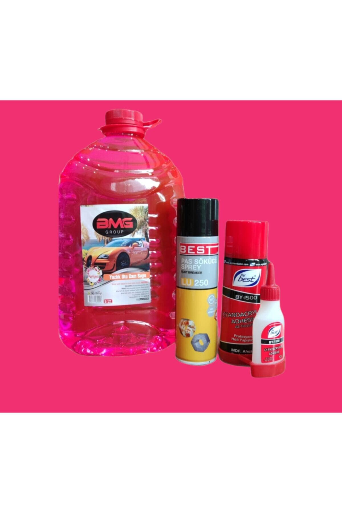 BMG GROUP Yazlık Oto Cam Suyu 5 L+Best Pas Sökücü Sprey 250 Ml+Best Mdf Yapıştırıcı 200 Ml