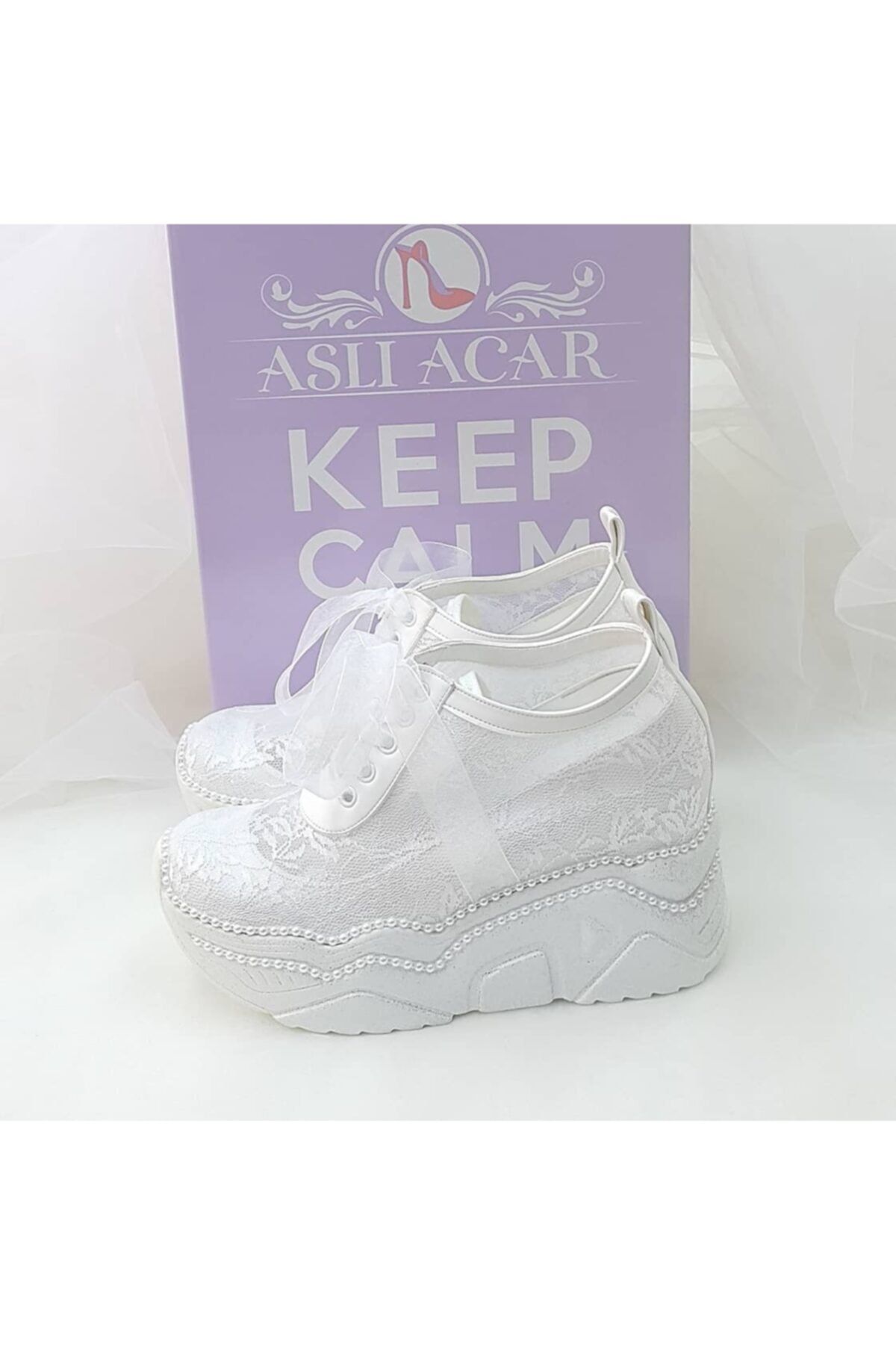ASLIACAR 10 Cm Gizli Dolgu Topuklu Rahat Gelinlik Ayakkabısı