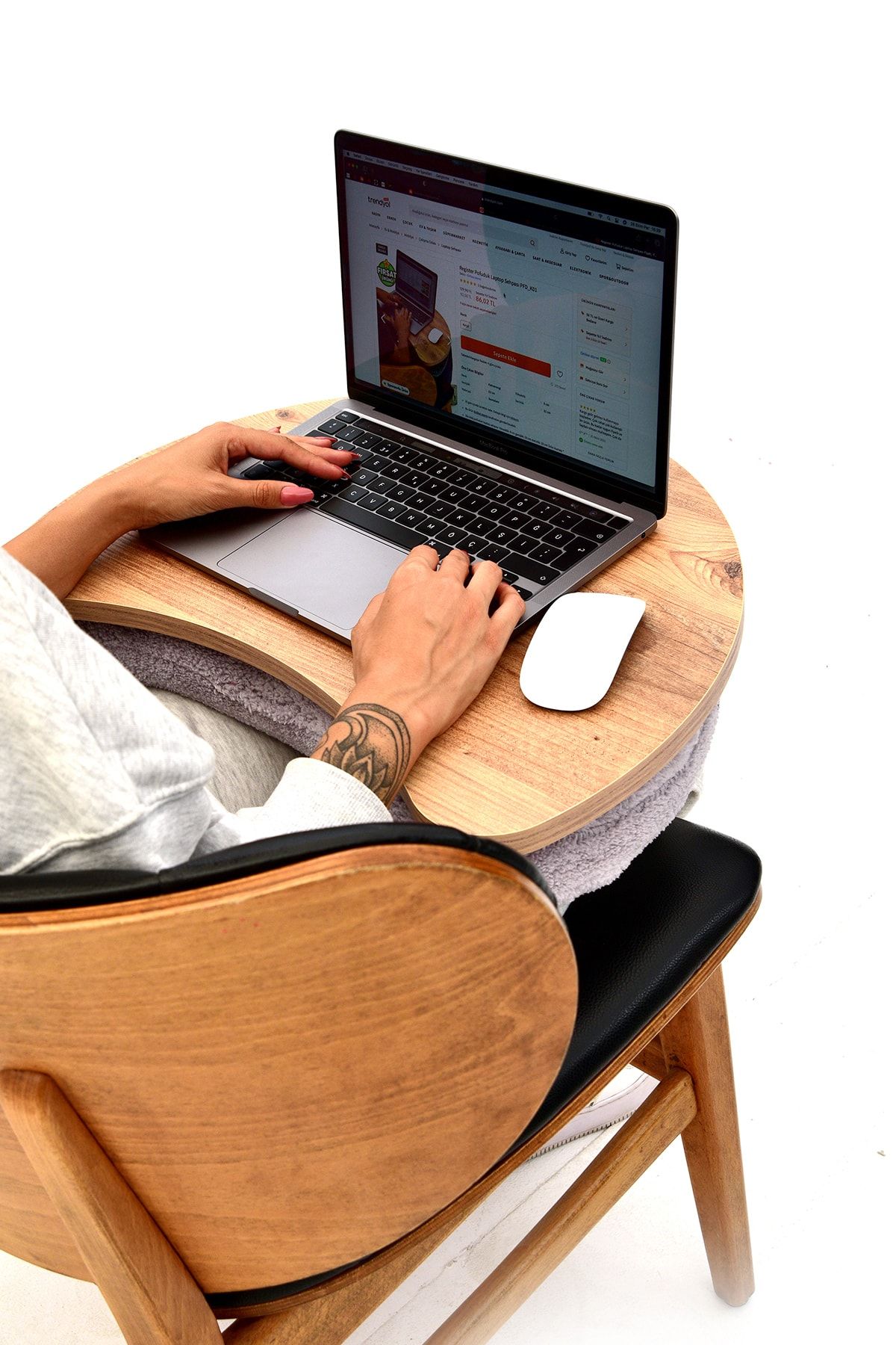 Register Pofuduk Laptop Sehpası Gri