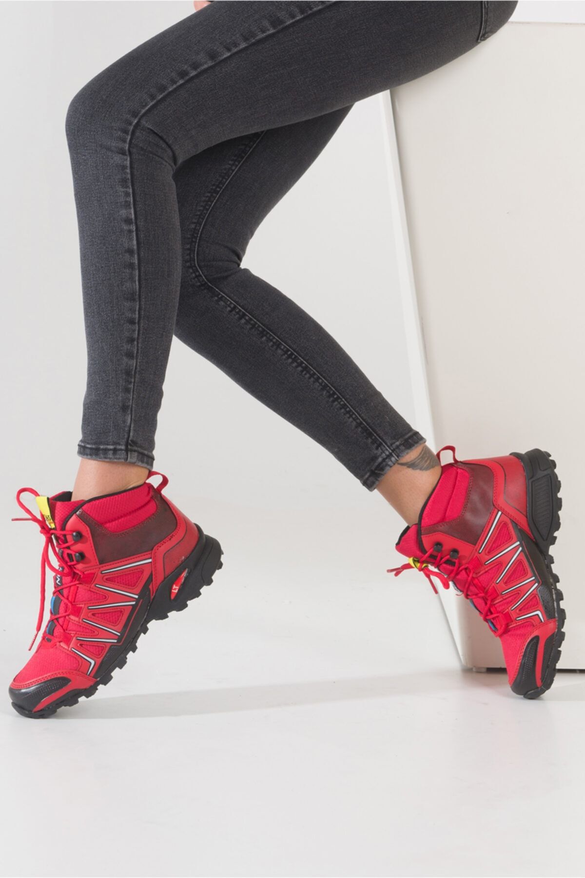 Freemax Unisex Ortopedik Konforlu Outdoor Spor Ayakkabı Kırmızı Siyah