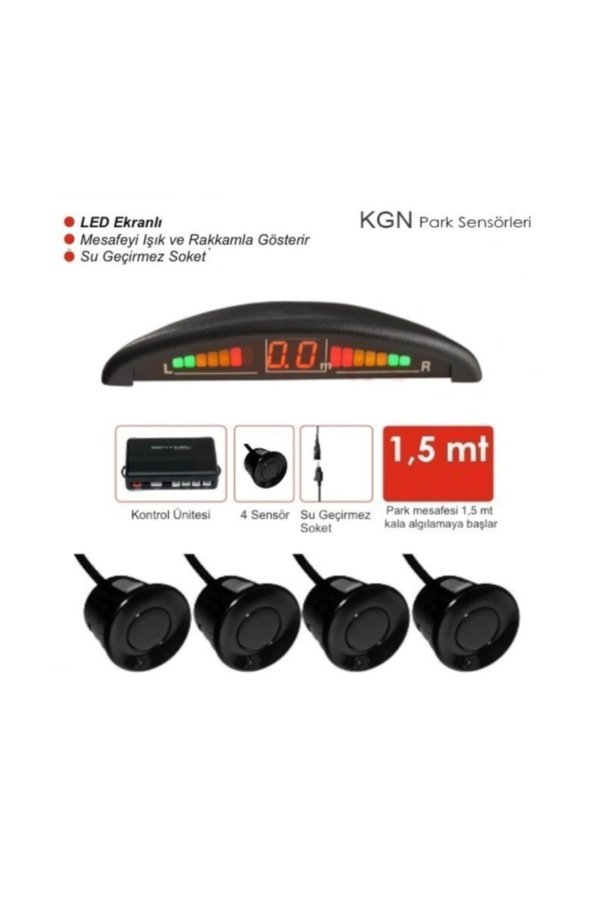 Kgn Ekranlı 18mm Siyah Park Sensörü