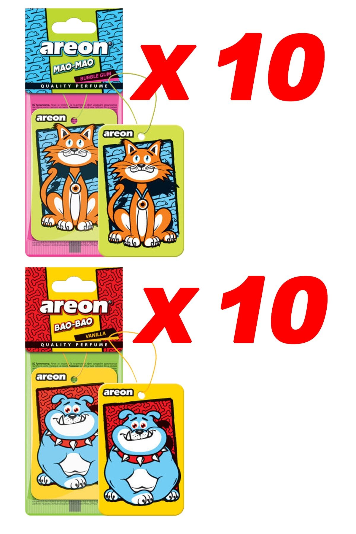 Areon Mao-mao Bubble Gum ( 10adet) + Bao-bao Vanılla ( 10det)
