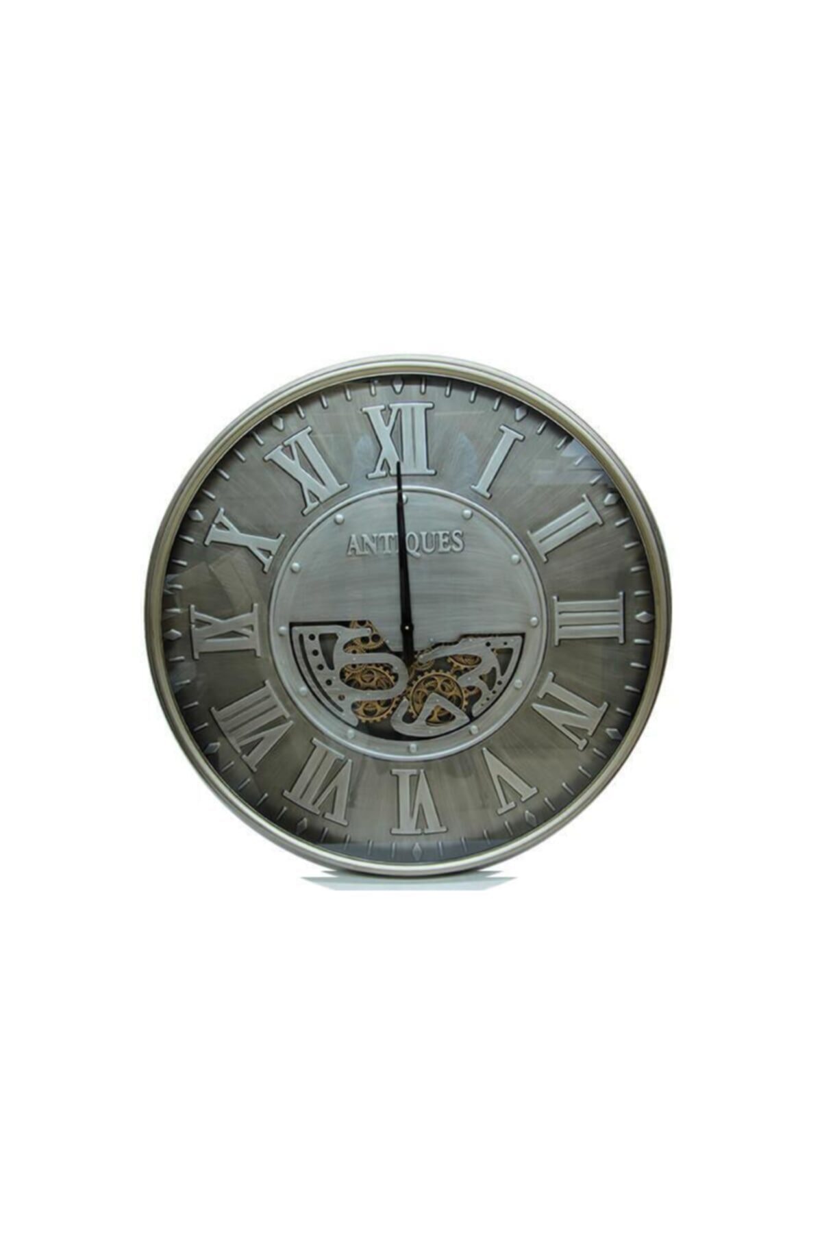 BK STORES Yuvarlak Antique Yeşiloksit Çarklı Metal Duvar Saati Hediyelik