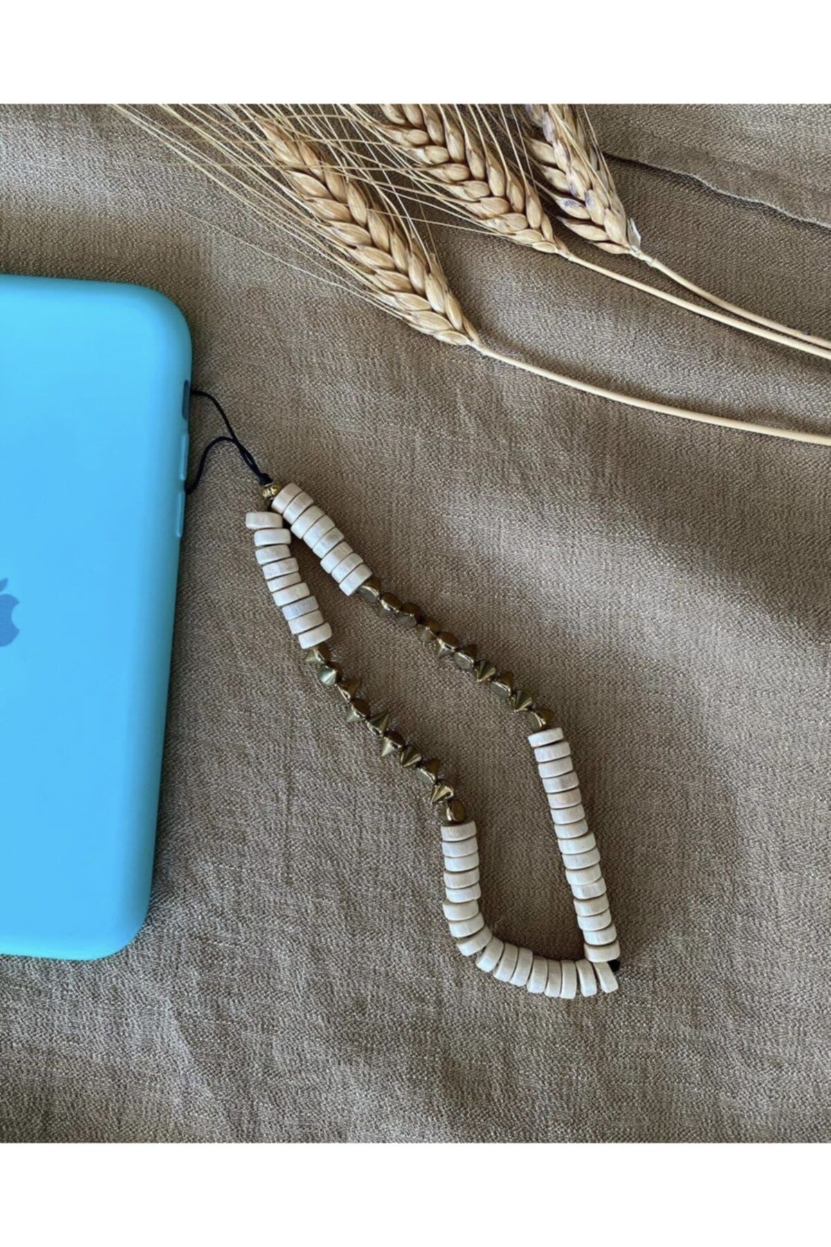 chill&lemon Kahverengi Ahşap Ve Zımba Telefon Charm