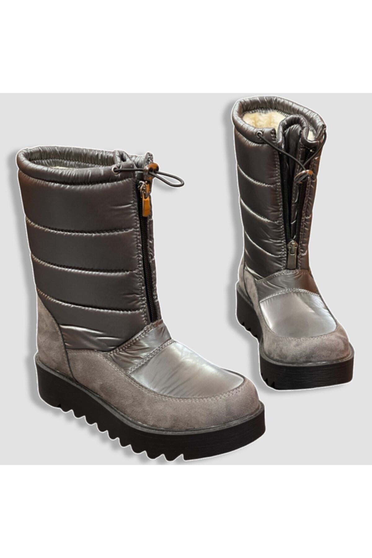 MioMia Snow Gri Anorak Fermuarlı Waterproof Kadın Karbotu