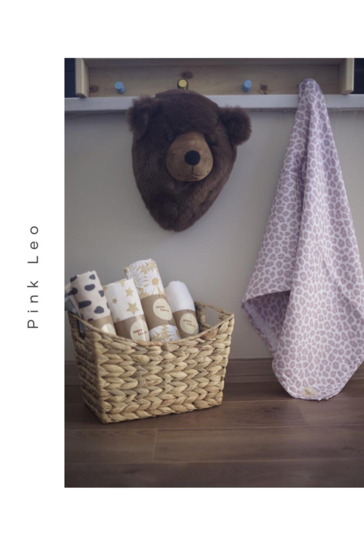 Mooslin Co. Organik Pamuk Müslin Pink Leo Bebek