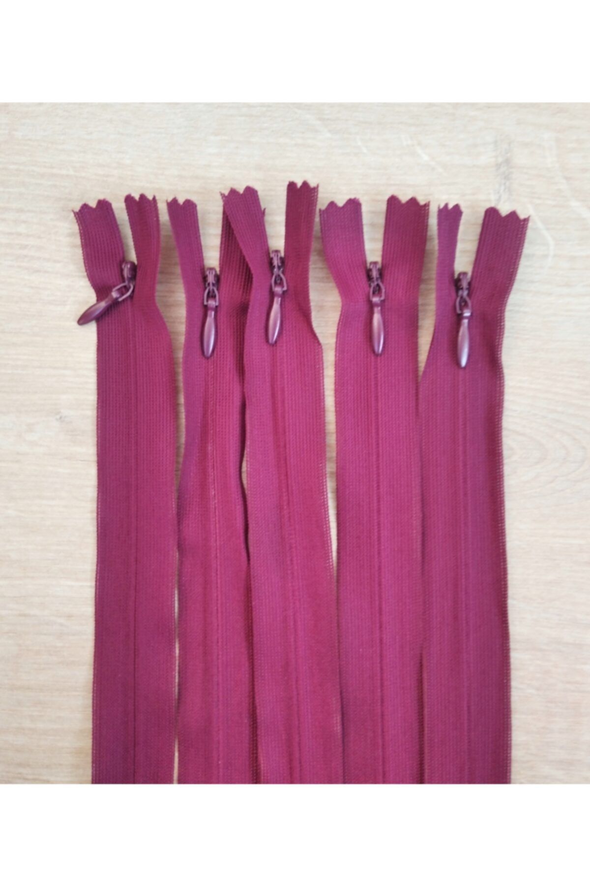 Kezban Tekstil Bordo Gizli Fermuar 40 Cm 5 Adet