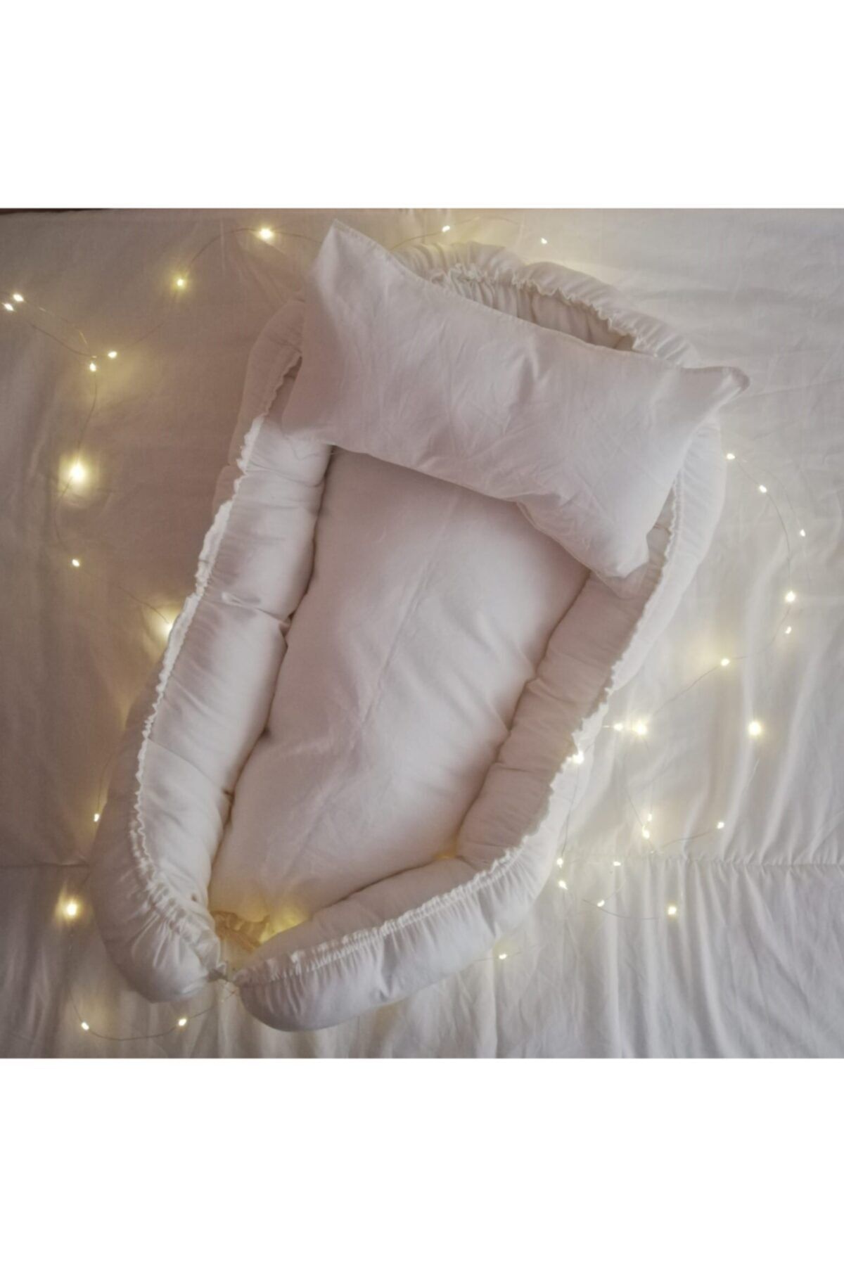 ERZAHOME 4 Lü Set Anne Yanı Bebek Yatağı Babynest Kırık Beyaz