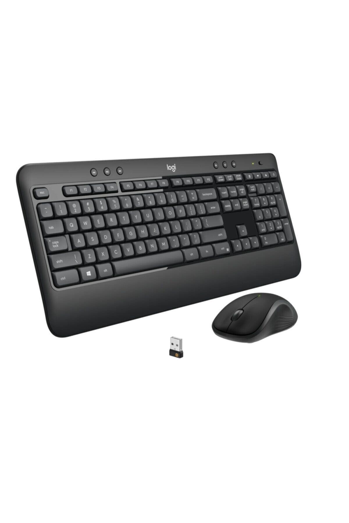 logitech 920-008808 Advanced Wireless Combo Klavye & Mouse Siyah Set Caps Lock Işıklı