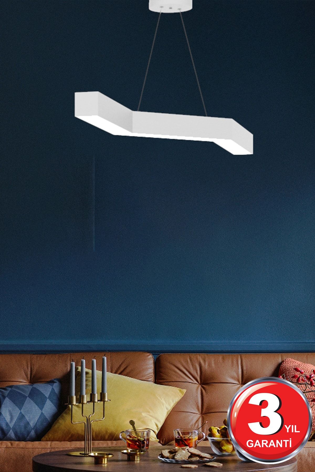 Hegza Lighting Gabbıano ( Beyaz Kasa, Beyaz Işık ) Ledli Modern Led Avize