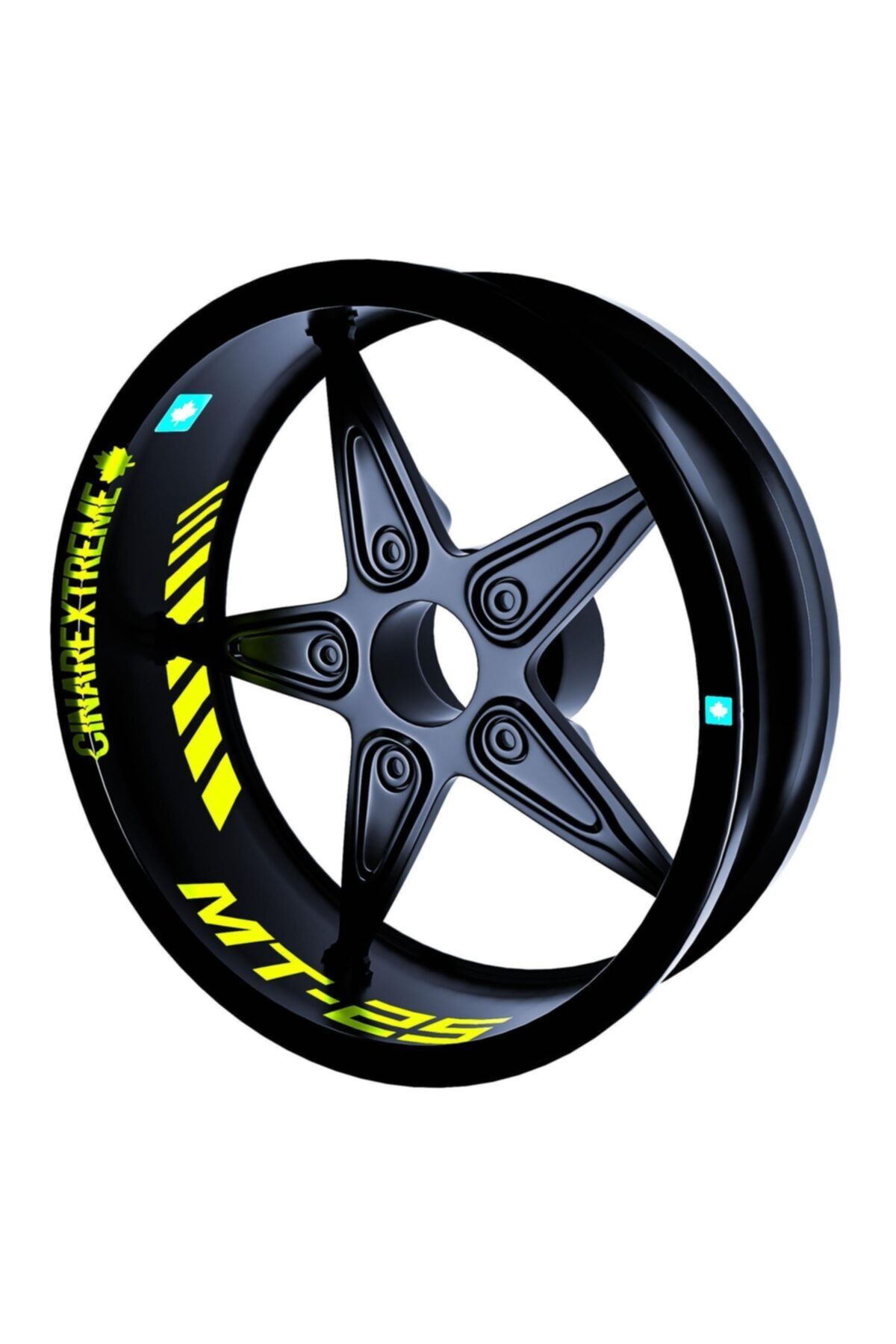 Çınar Extreme Mt-25 Yazılı Floresan Sarı Iç Jant Şeridi Sticker