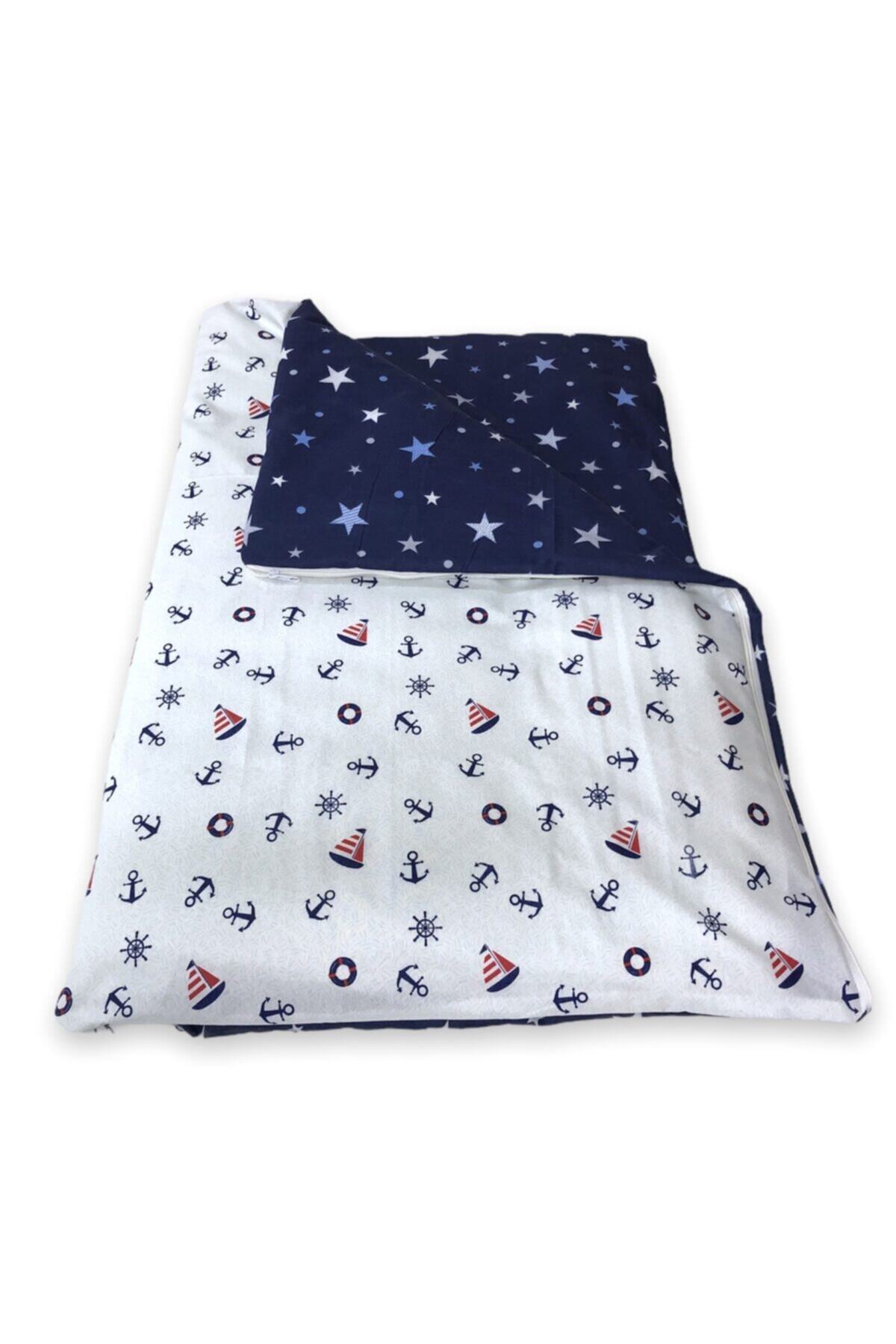 Bebek Özel Bebek Çocuk Yorganı Standart 100x120 cm Denizci Lacivert Yıldızlı