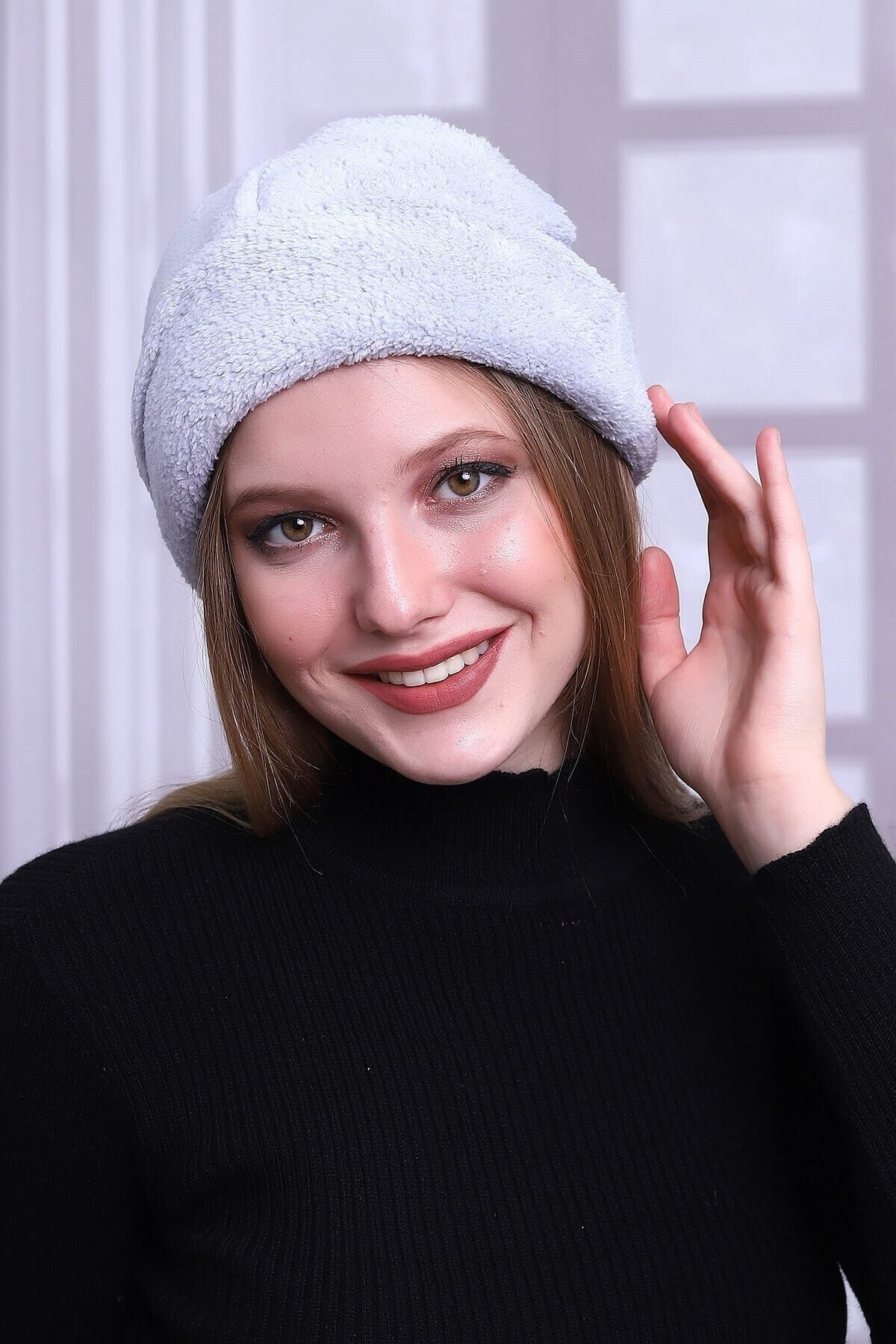 Deafox Buz Mavisi Peluş Bere
