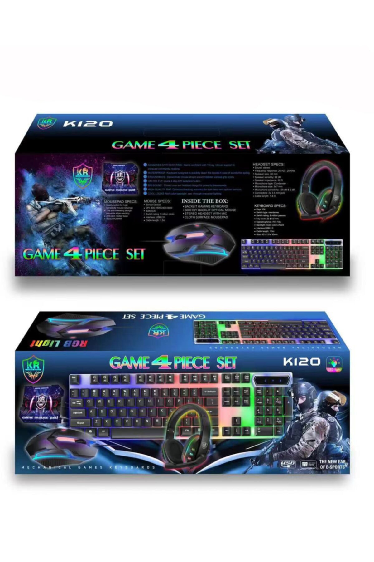 Dualtech Game Oyun Seti Klavye+mouse+mouse Pad+kulaklık K120