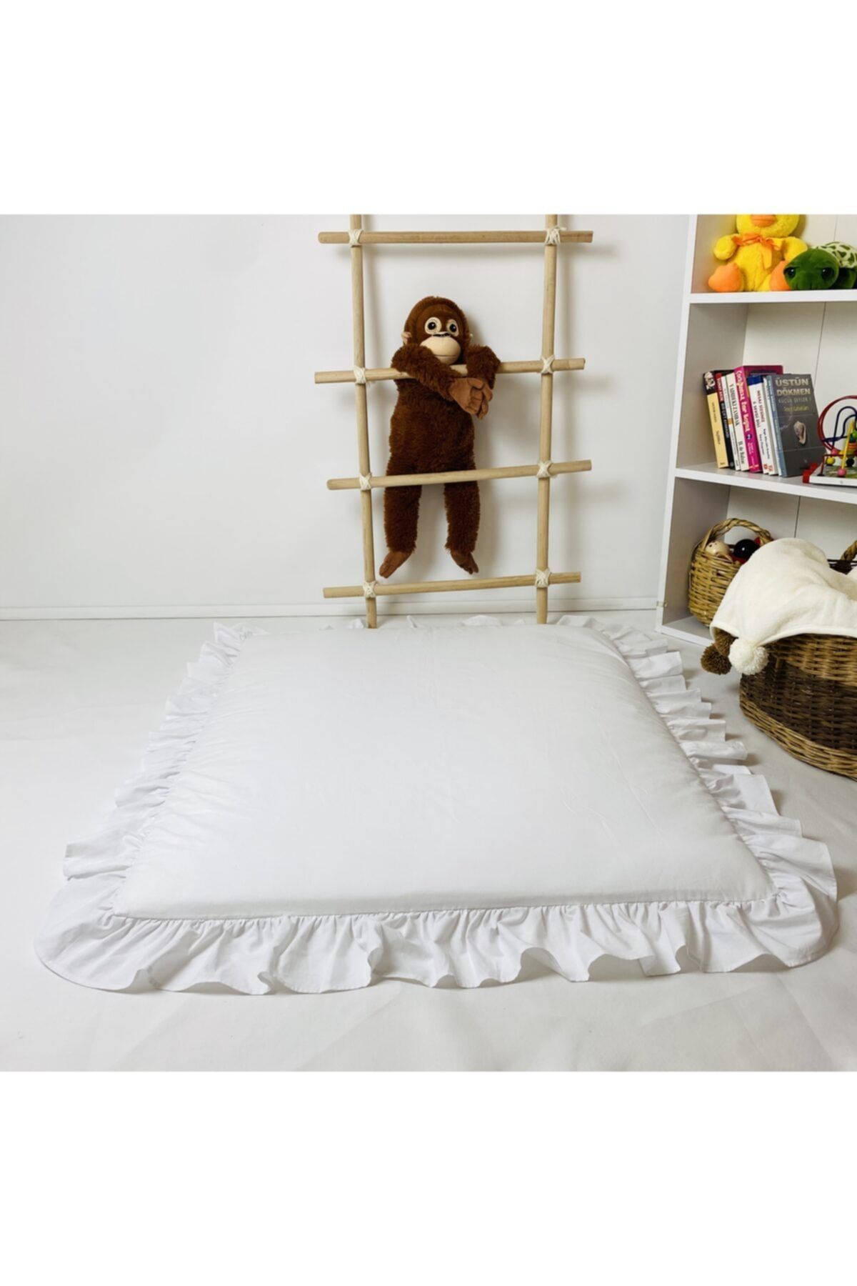 Softline Fırfırlı 100x120 Uyku Ve Oyun Minderi Ve Kırlent