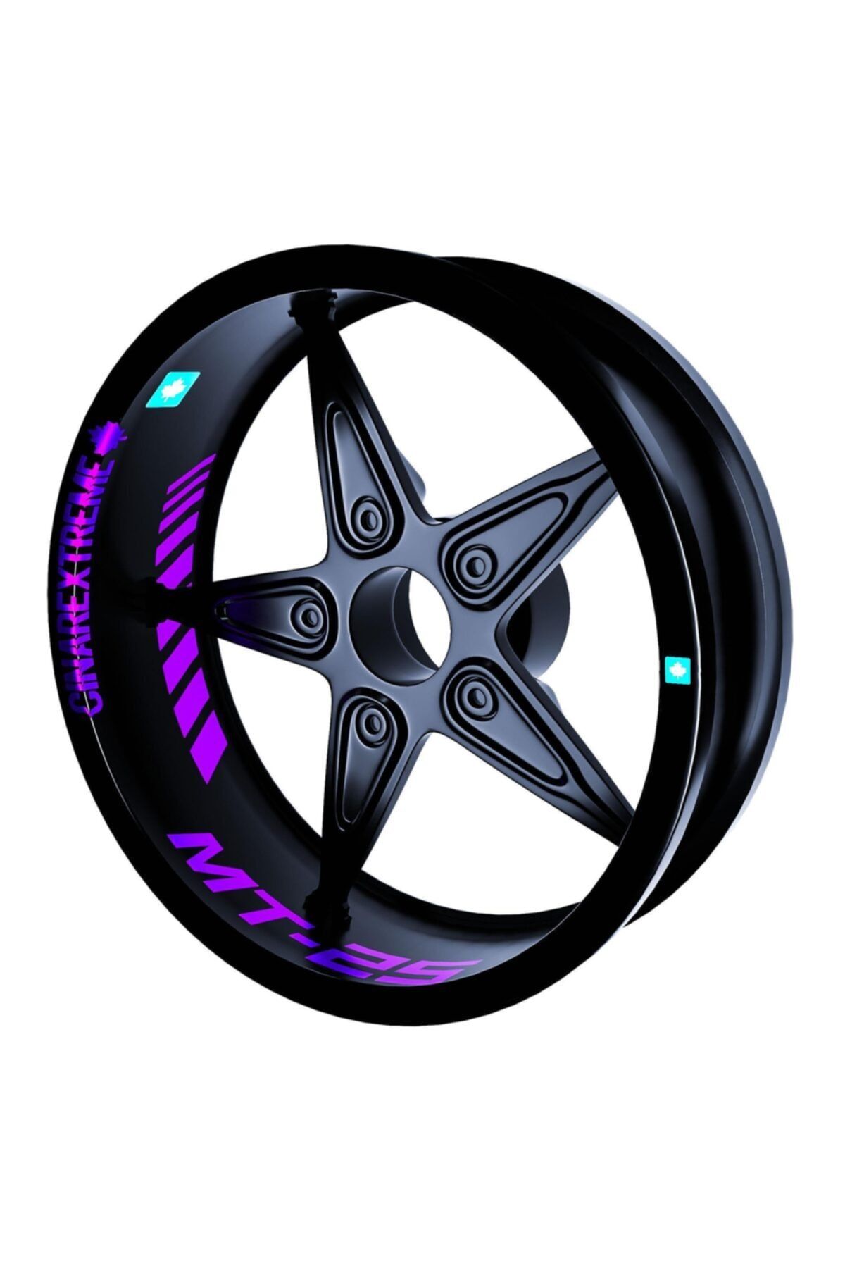 Çınar Extreme Mt-25 Yazılı Patlıcan Moru Iç Jant Şeridi Sticker