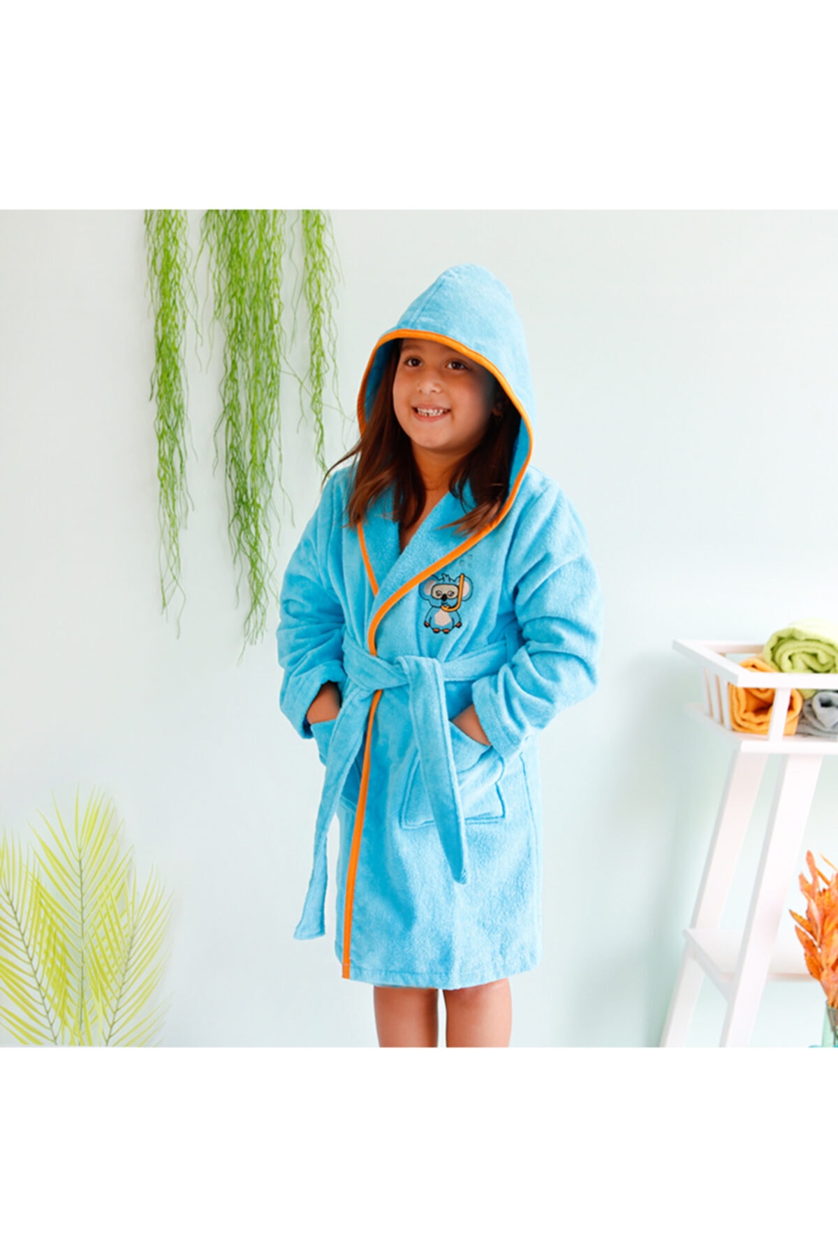 Milk & Moo Kadife Çocuk Bornoz Cool Koala 5-6 Yaş
