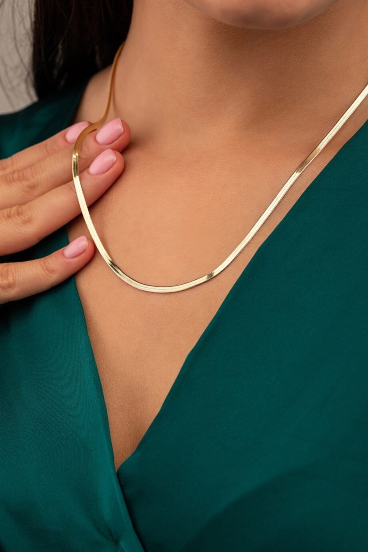 GOLDAB KUYUMCULUK İtalyan Ezme Zincir Kolye 55 cm 14 Ayar