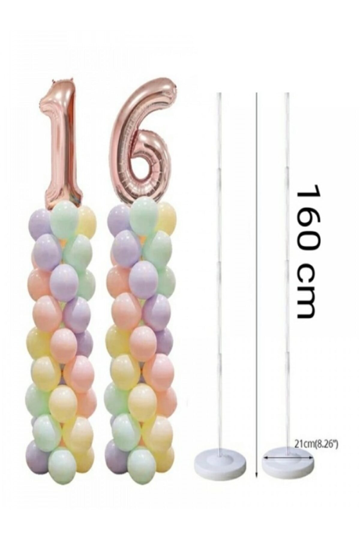 BALONCU PARTY DÜNYASI Balon Süsleme Standı 160 Cm ( Balon Kulesi )