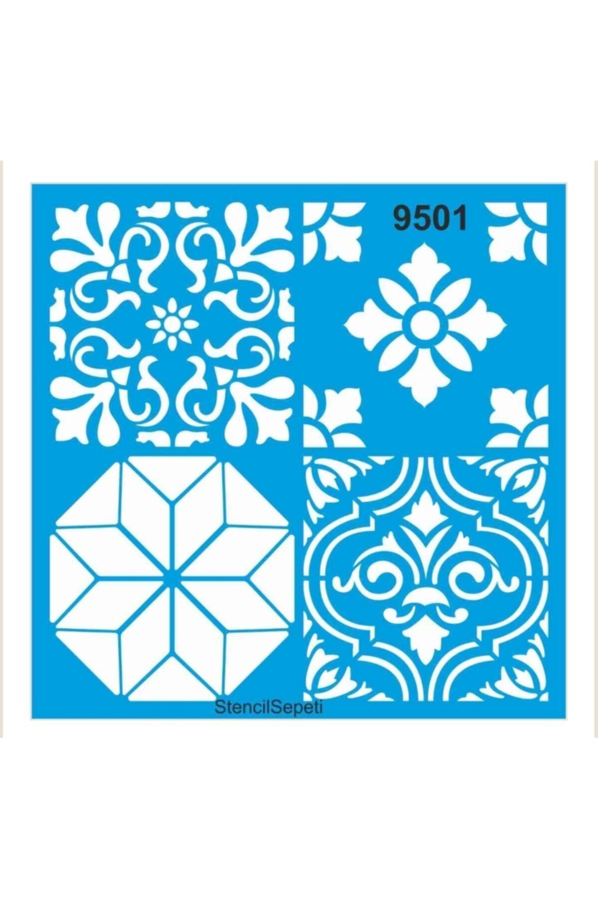 Hobim Sanatım Stencil Sepeti Şablon Fayans Deseni 9501 30×30 Cm