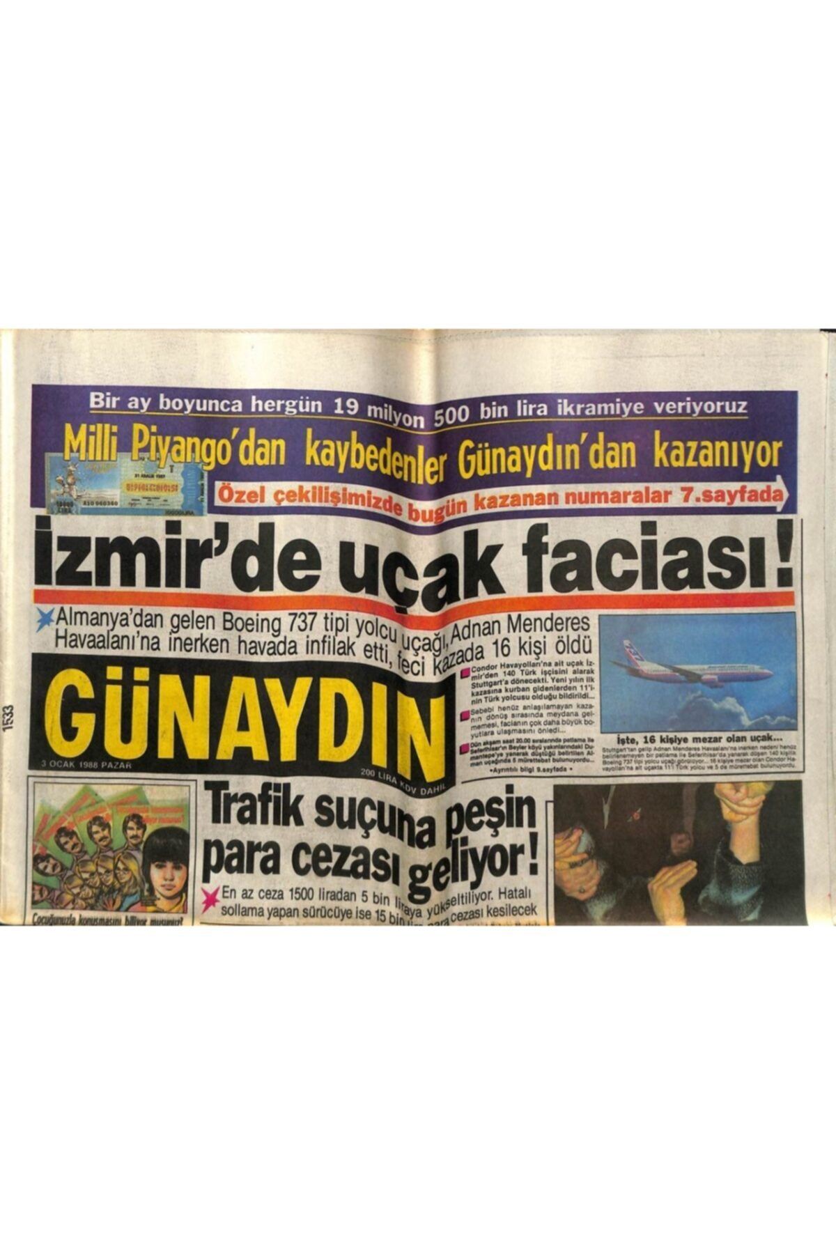 Gökçe Koleksiyon Günaydın Gazetesi 3 Ocak 1988 - 20 Bin Süryani Ilticaya Hazırlanıyor Gz56779