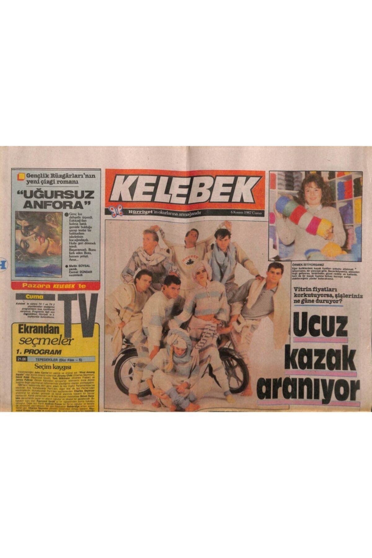 Gökçe Koleksiyon Hürriyet Gazetesi Kelebek Eki 6 Kasım 1987 - Abdullah Şahin Kadın Kılığında Gz63628