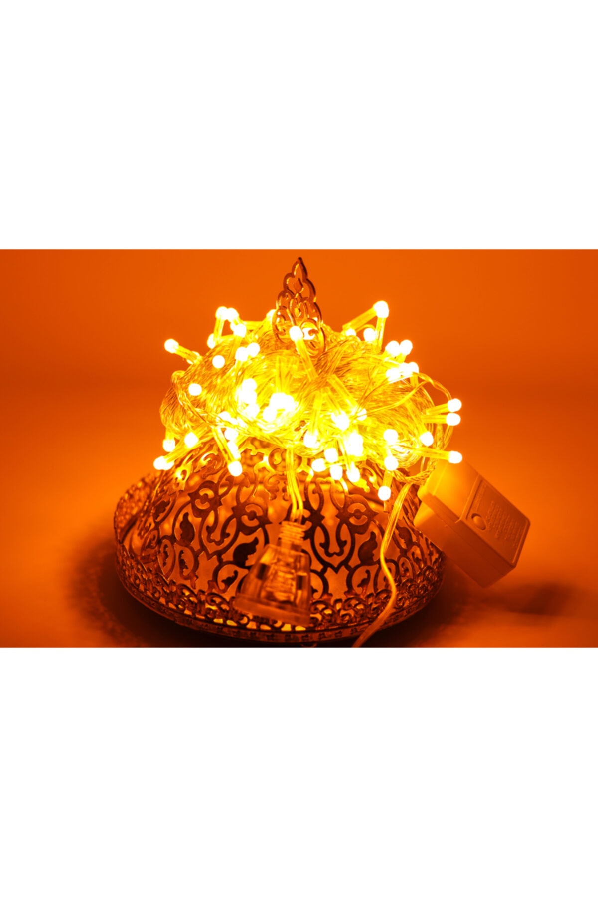 BAYRAM Turuncu Renk Pirinç Yılbaşı Ledi 10 Metre 100 Ledli & Çok Fonksiyonlu & Eklemeli - G0-008
