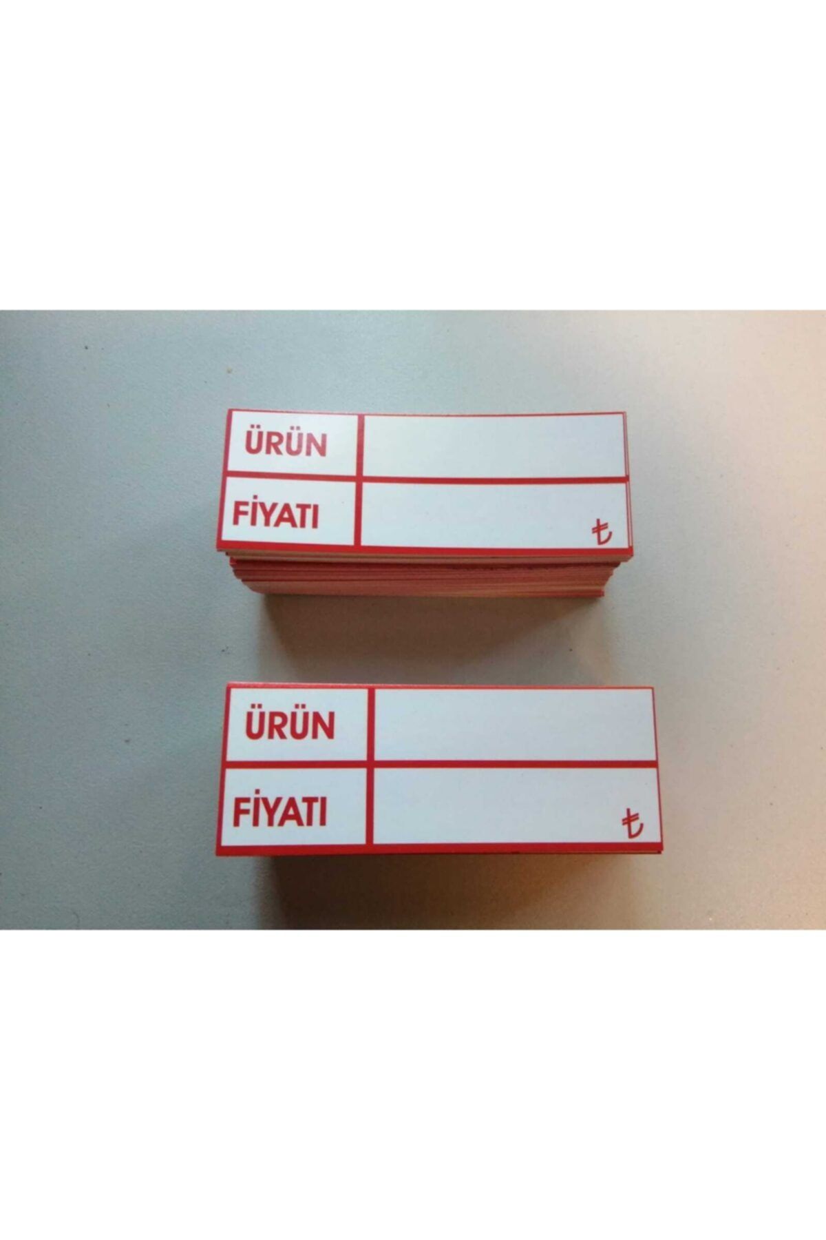 CYS ETİKET Selefonlu 10x3.5 Cm Reyon Etiketi 100'lü Paket Beyaz-kırmızı