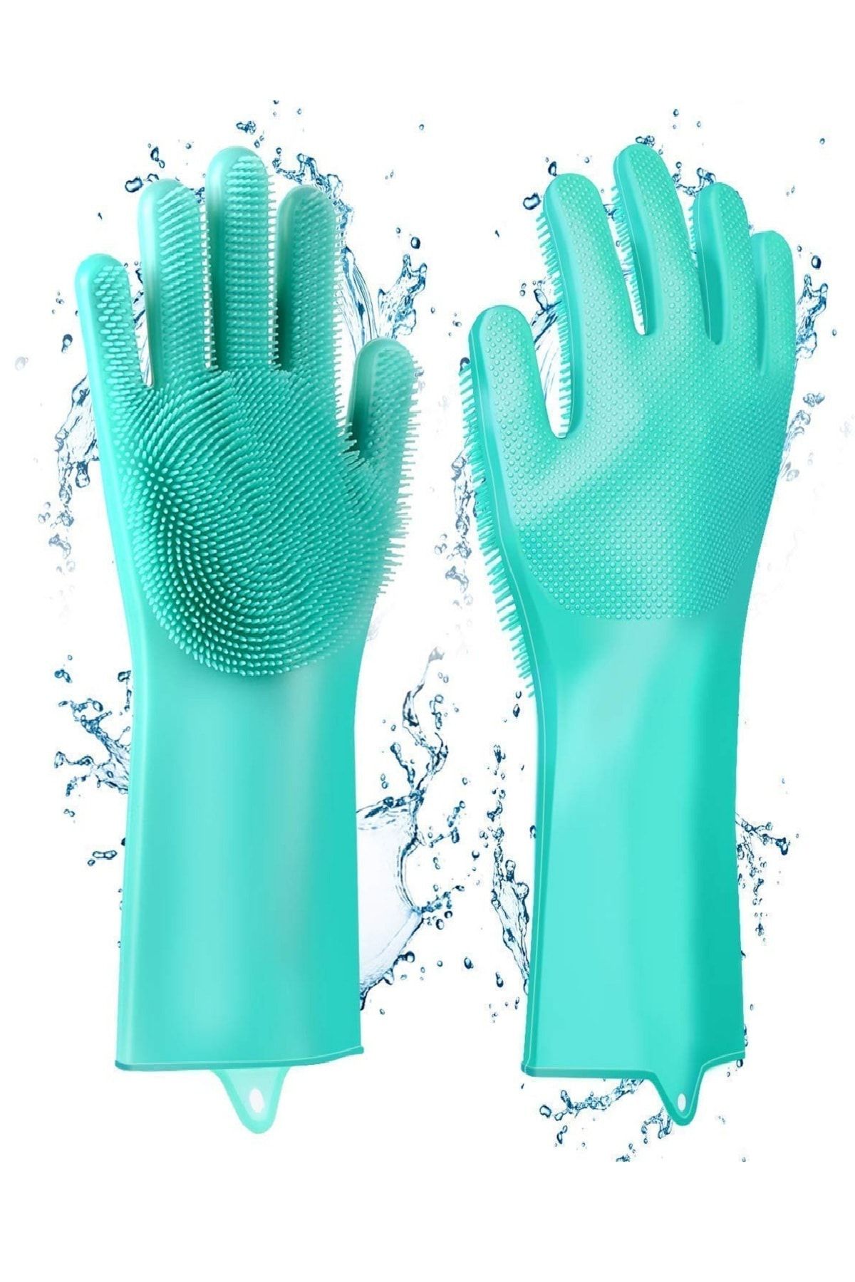 Mallame Silikon Eldiven Bulaşık Yıkama Ovalama Elastik Kaymaz Eldiven Fırın Mutfak Magic Gloves Eldiveni