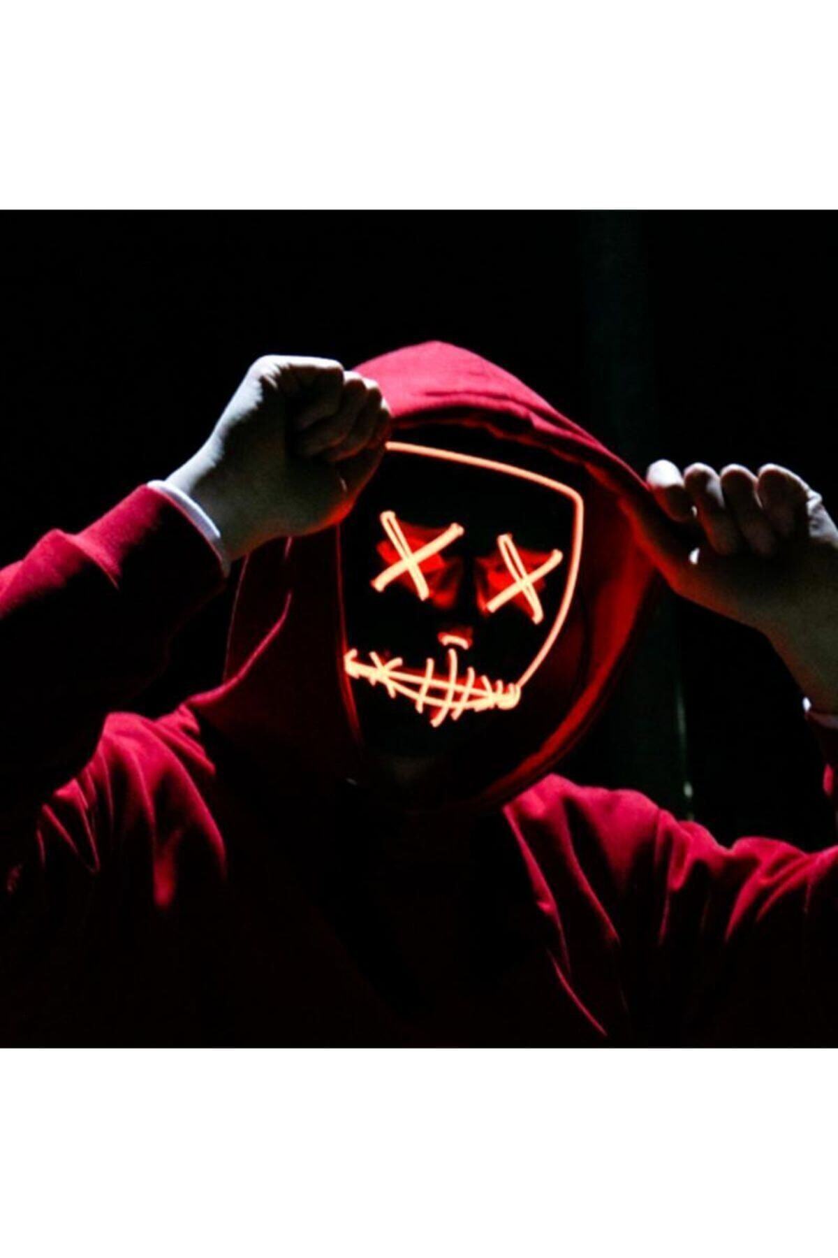 IMEX Led Işıklı Yanıp Sönen Renk Maskara Festivali Parti Parlayan Aydınlık Tasarım, Karanlık Ortamlarda