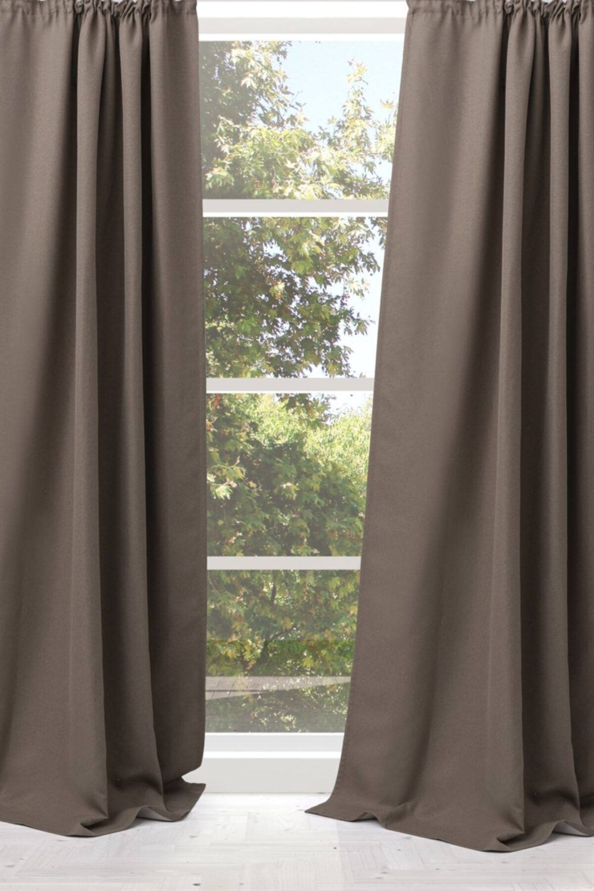 C&SARI Design Keten Görünümlü Karartma Termal Koyu Bej Blackout