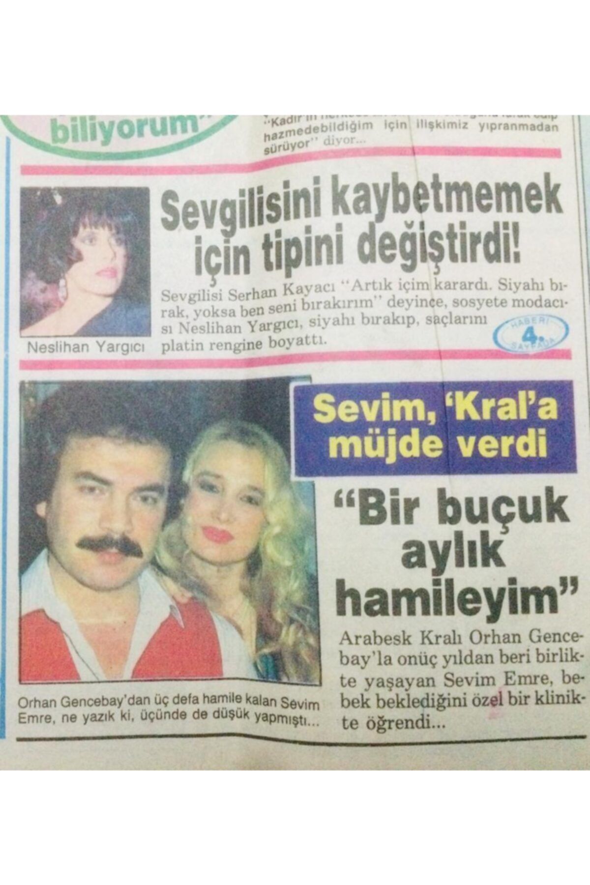 Gökçe Koleksiyon Günaydın Gazetesi Saklambaç Eki 5 Mayıs 1988 - Sevim Orhan Gencebay'a Müjde Verdi ''hamileyim'' Gz6