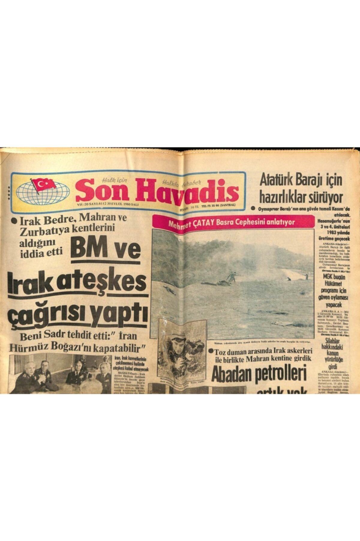 Gökçe Koleksiyon Son Havadis Gazetesi 30 Eylül 1980 - Bugün Talya Otelinde Çekiliş Heyecanı Ve Büyük Müzik Şöleni Var