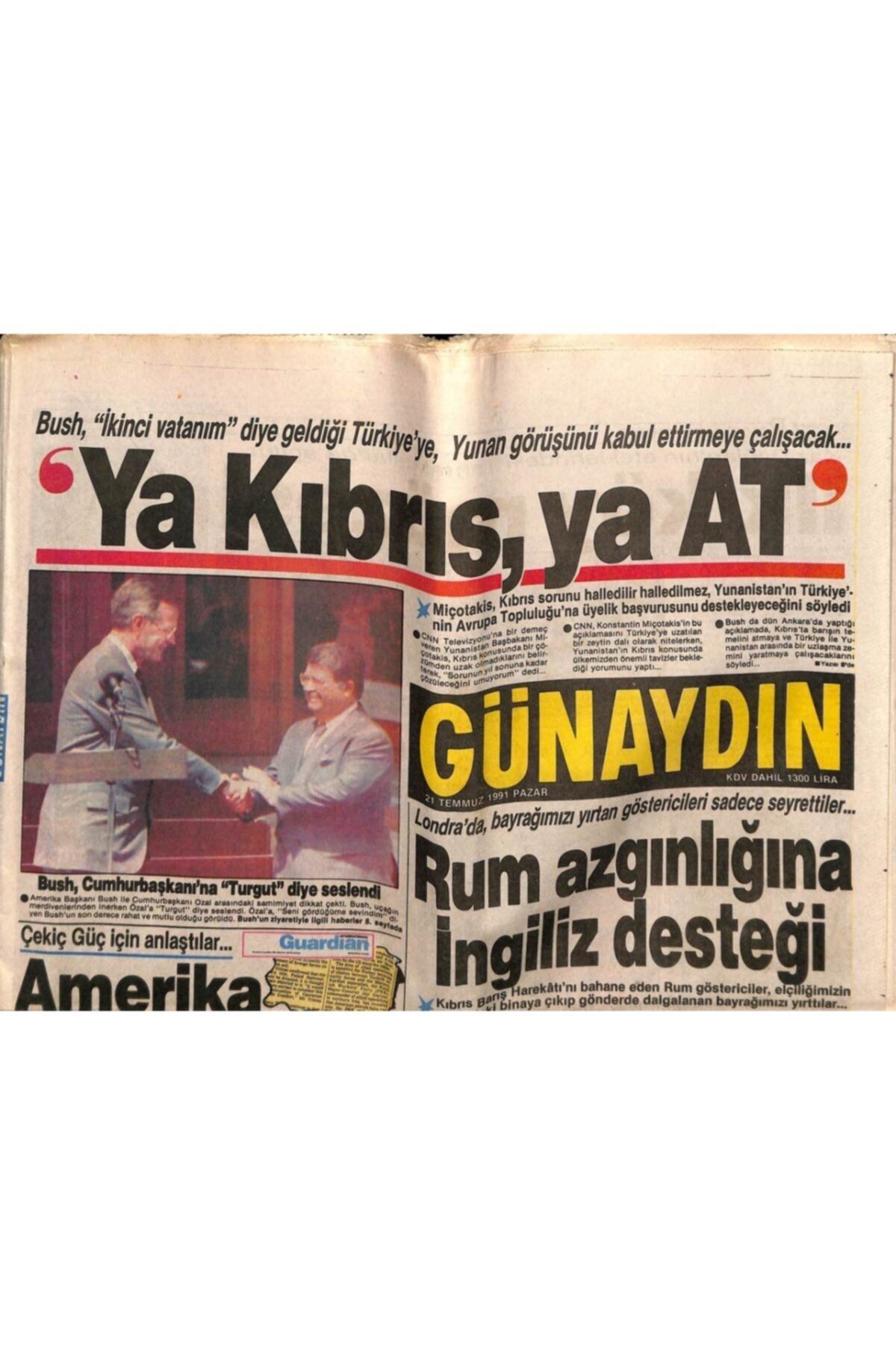 Gökçe Koleksiyon Günaydın Gazetesi 21 Temmuz 1991 - Fatih Kısaparmak , Şebnem Ergür Ile Evleniyor Gz72143