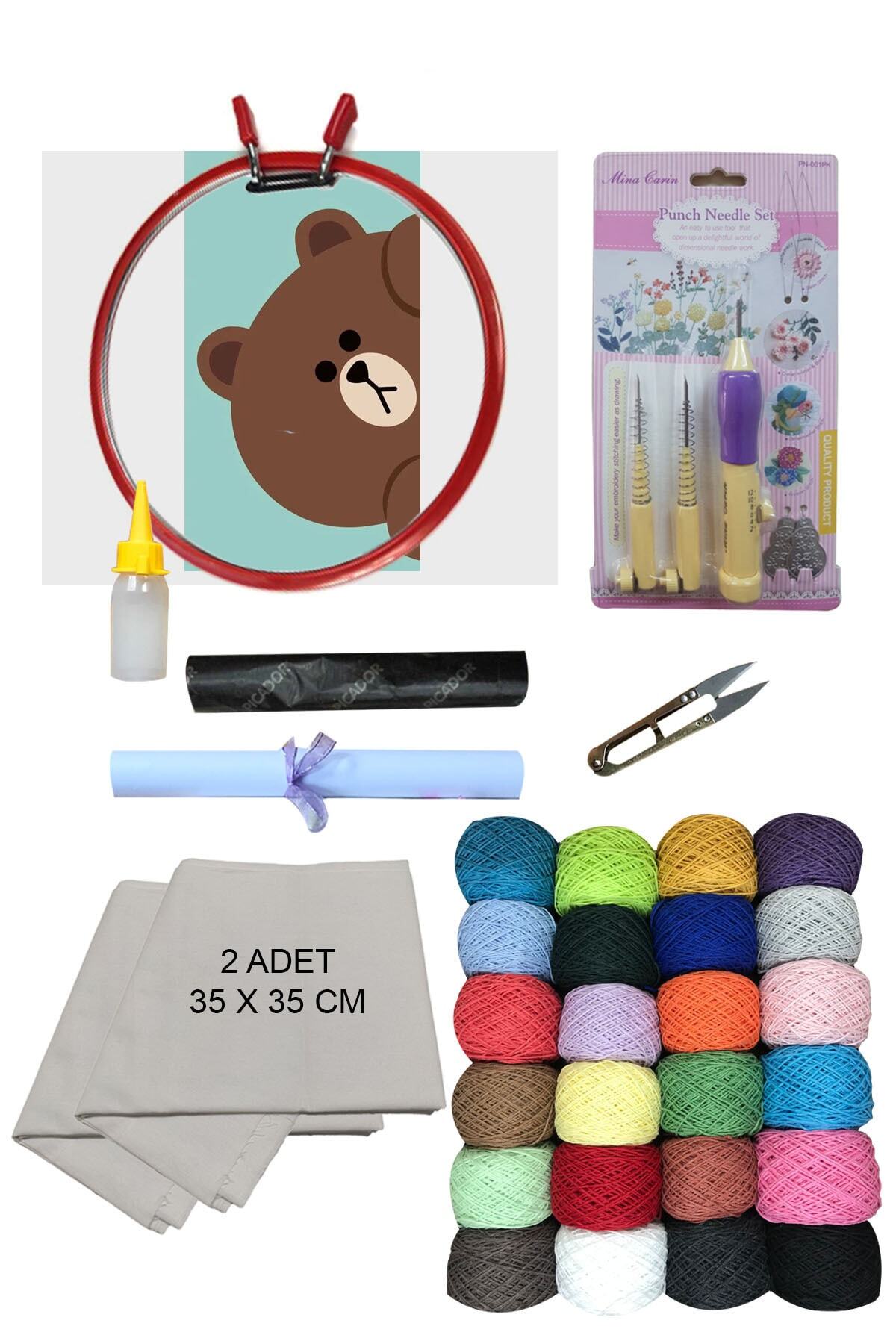 uniquehobby Nakış Seti Panç Seti Iğnesi+çelik Kasnak+ Ipi+tutkal Punch Seti
