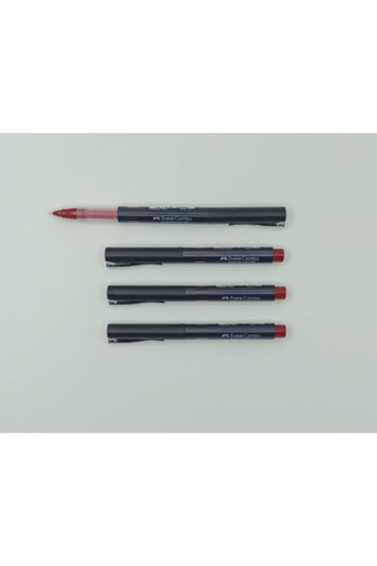 Faber Castel L Needle Point Roller 0.5mm Iğne Uçlu Kalem Kırmızı ( 4 Adet )