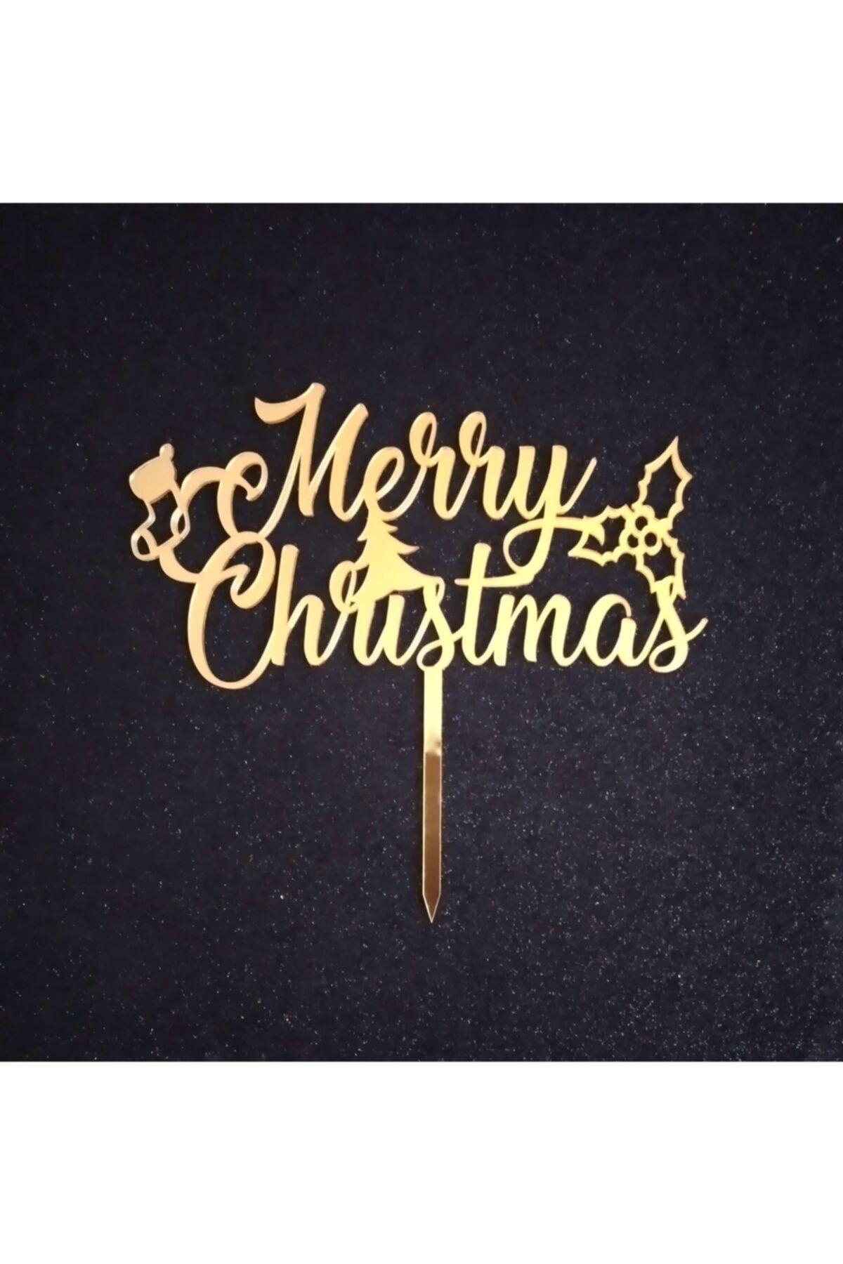 Pozitif Deco 2022 Merry Christmas Mutlu Yıllar Happy New Year Pleksi Pasta Süsü