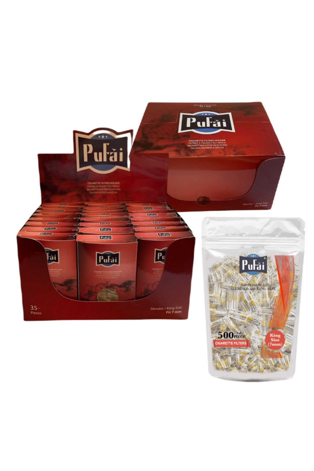 Pufai Ağızlık Slender Boy Sigara Filtresi 7 Mm 1220 Adet 1 Paket 24 Kutu