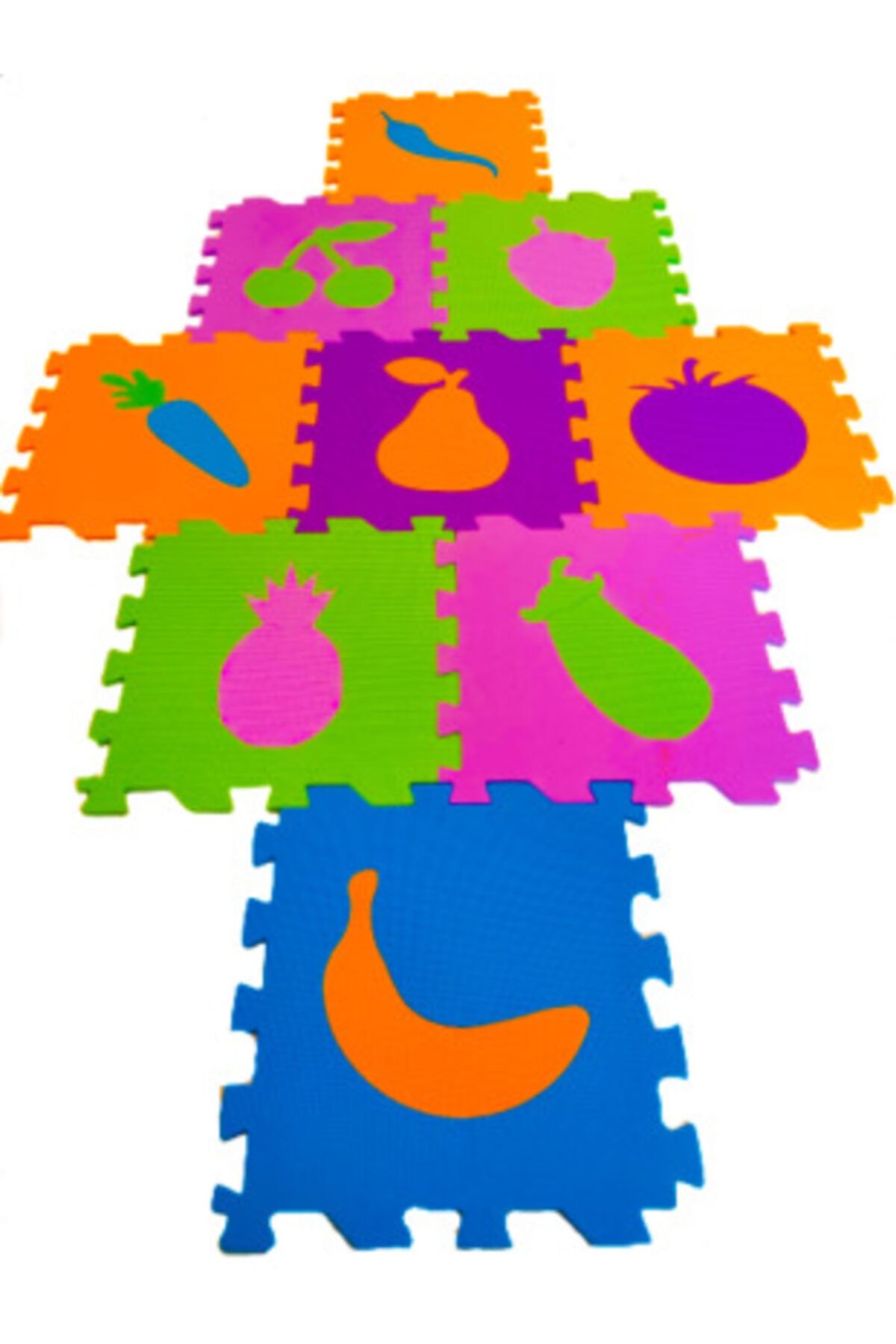 SLV 9 Parça Büyük Meyveler Sebzeler Oyun Karosu Yer Matı Eva Puzzle Yapboz Oyun Matı Oyun Minderi