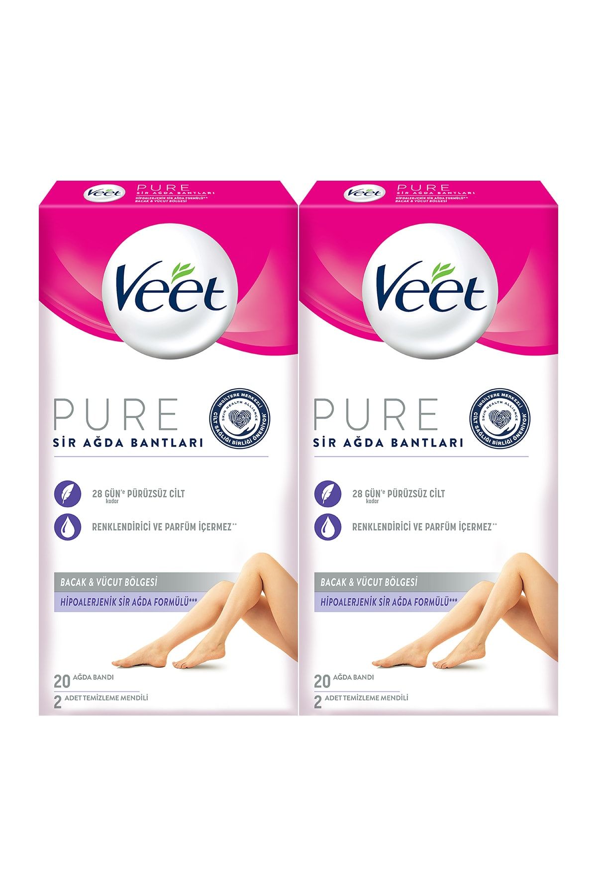 Veet Pure Hipoalerjenik Sir Ağda Bandı Bacak & Vücut Bölgesi 40'lı