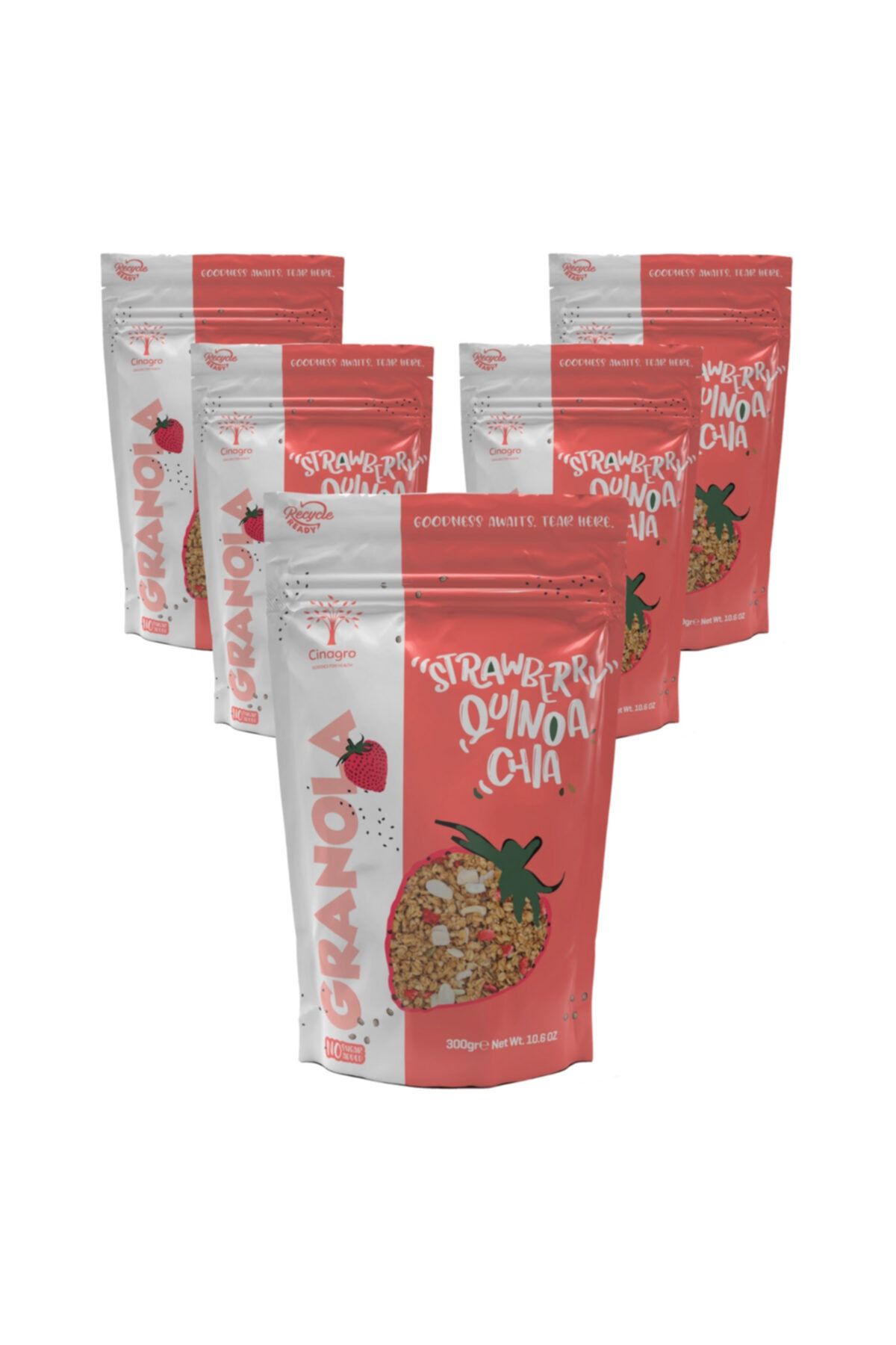 Cinagro Goodies Granola 5'li Set Çilek Kinoa Chia