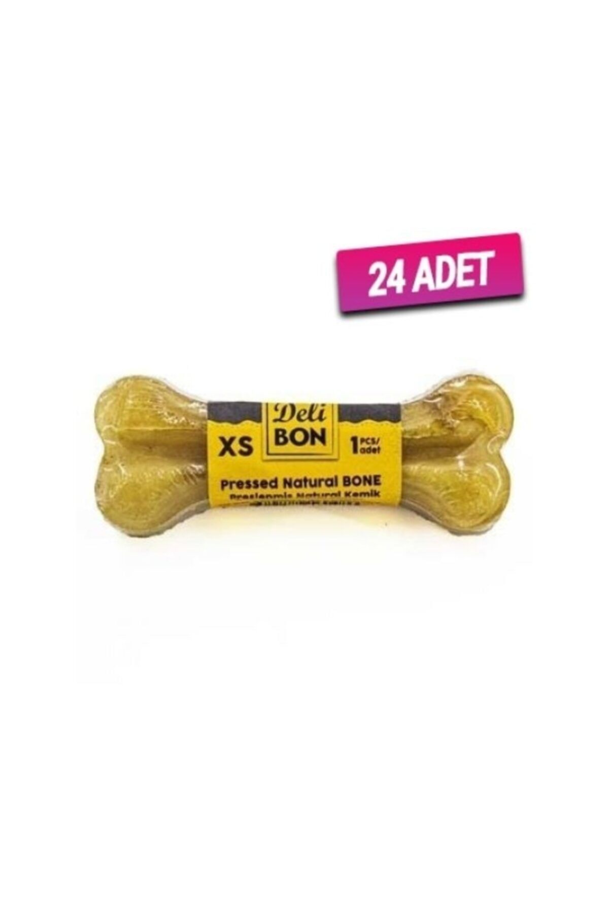 Delibon 24 Adet - Deri Natural Pres Kemik 7 Cm