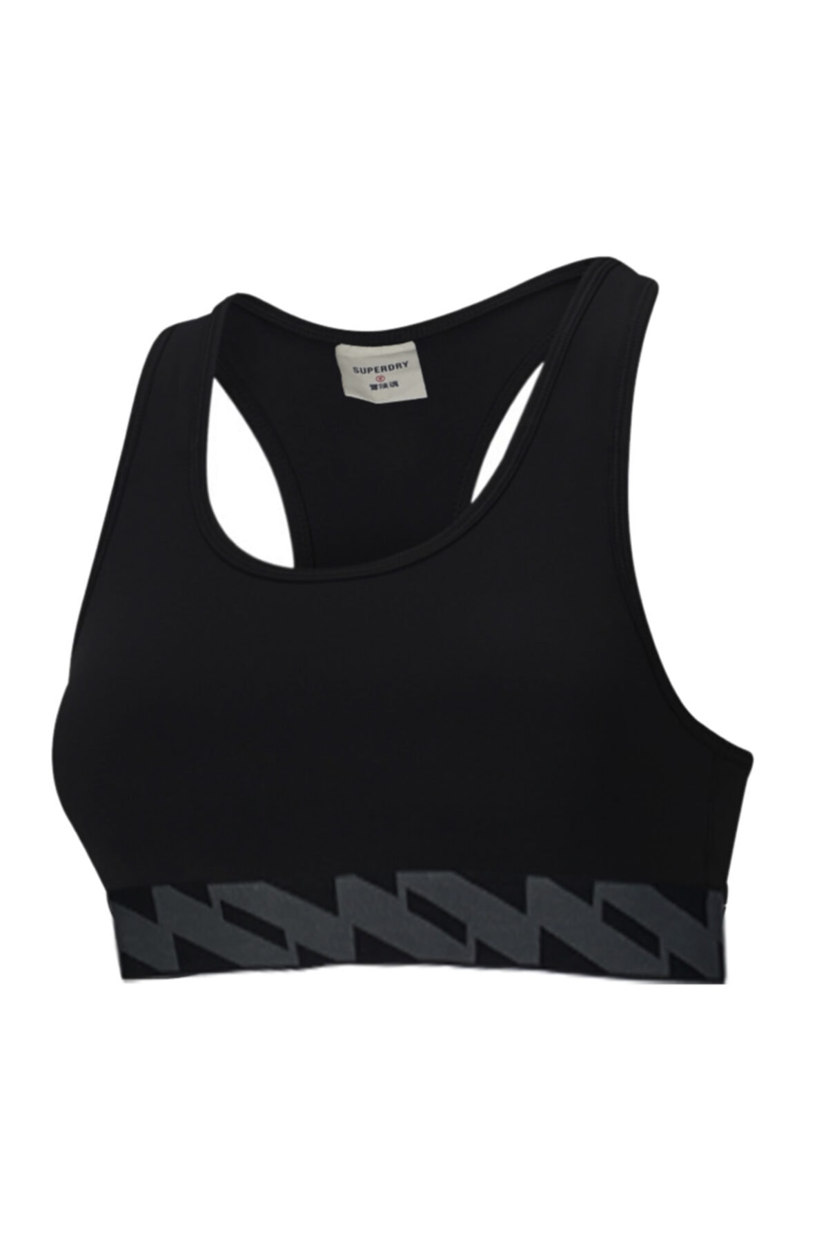 Super Dry Siyah Büstiyer Bra, Spor Organik Pamuk 2'li Kalın Kumaş