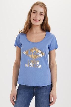 Kadın Darla O Yaka T-Shirt Mavi 192 LCF 242023 Image 0