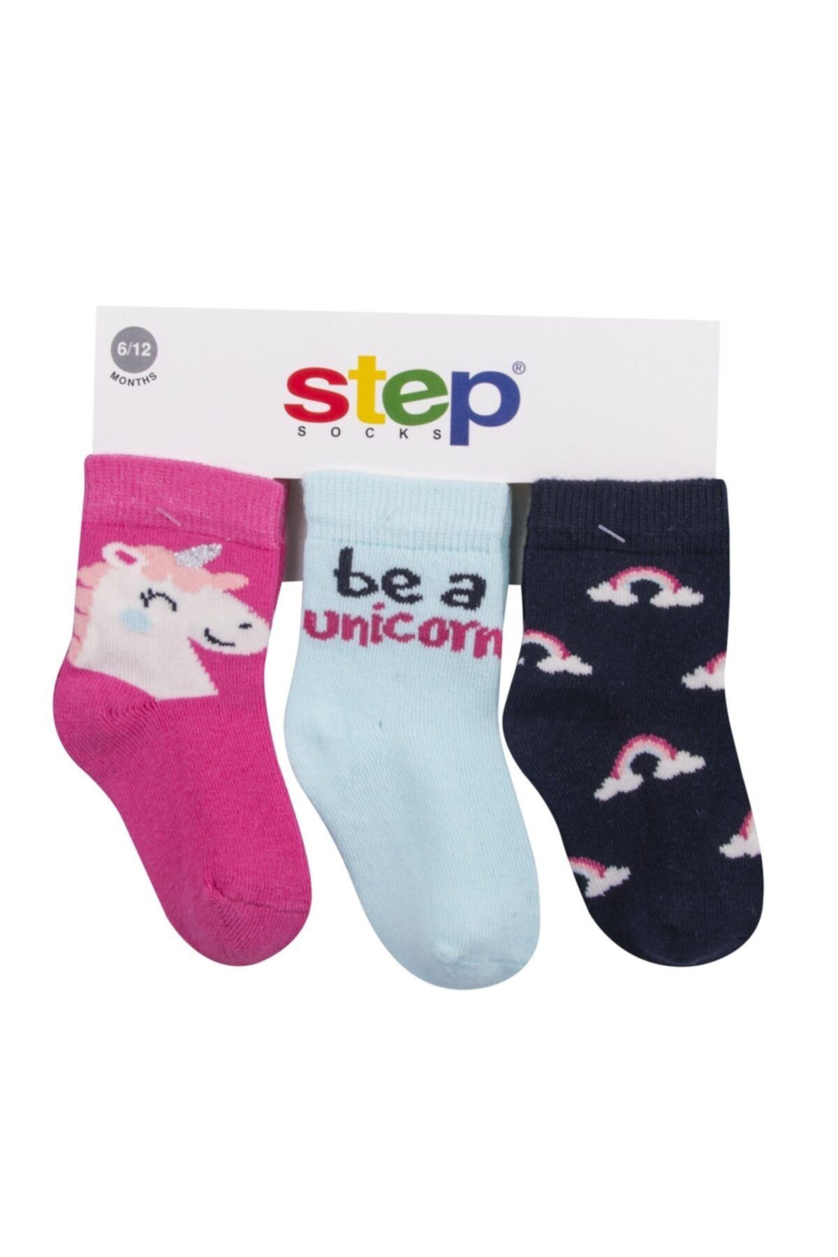 Step 3lü Simli Unicorn Soket Çorap 10200 Karışık Renkli
