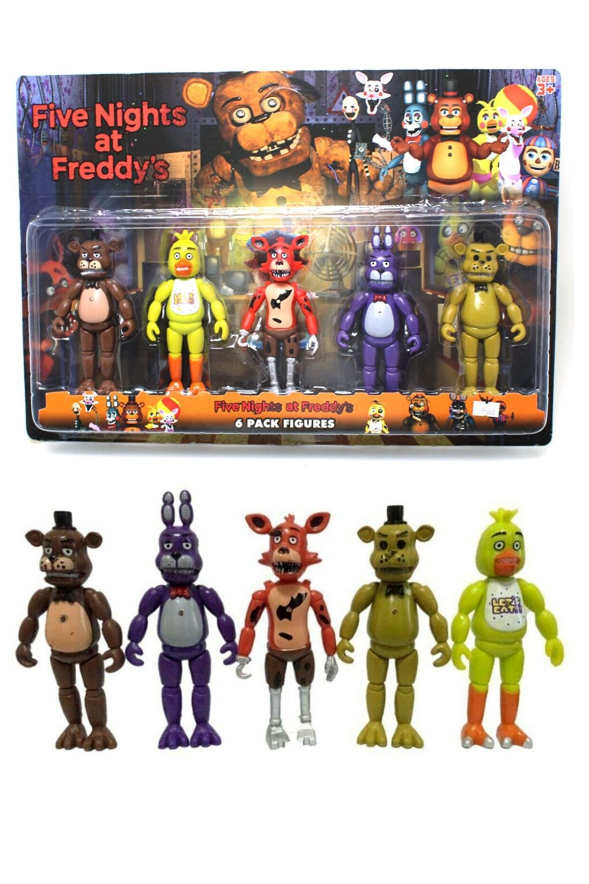 Five Nights At Freddy's Karakter Freddy 5 Li Figür Seti 15 Cm Hediye El Cüzdanı