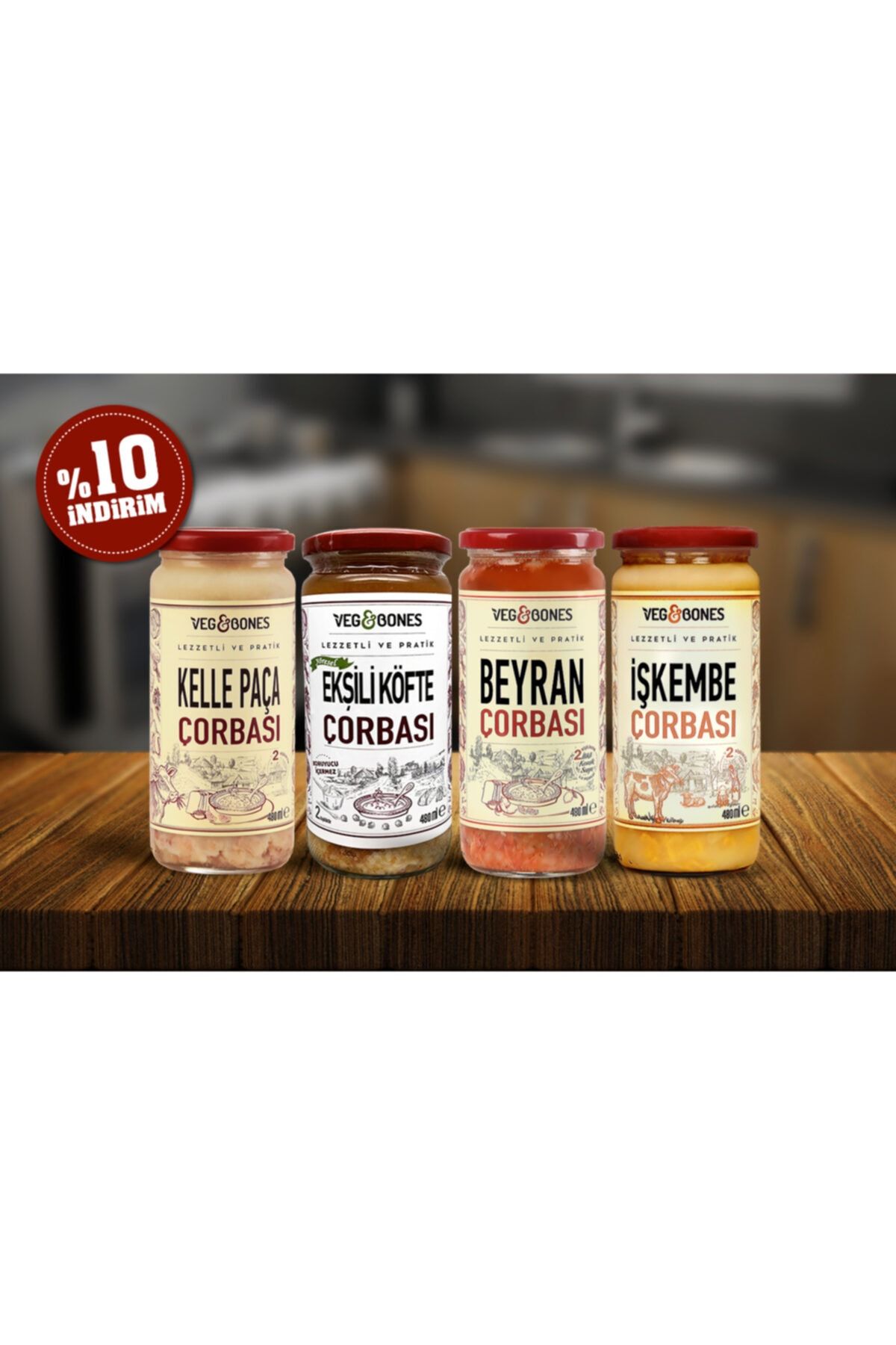 Veg&Bones Gurme Çorbalar Mıx Paket 4 Adet